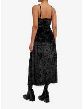 Black Velvet Lace-Up Cami Maxi Dress, , hi-res
