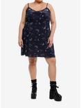 Daisy Street Black Velvet Butterfly Lace-Up Mini Dress Plus Size, GREY, alternate
