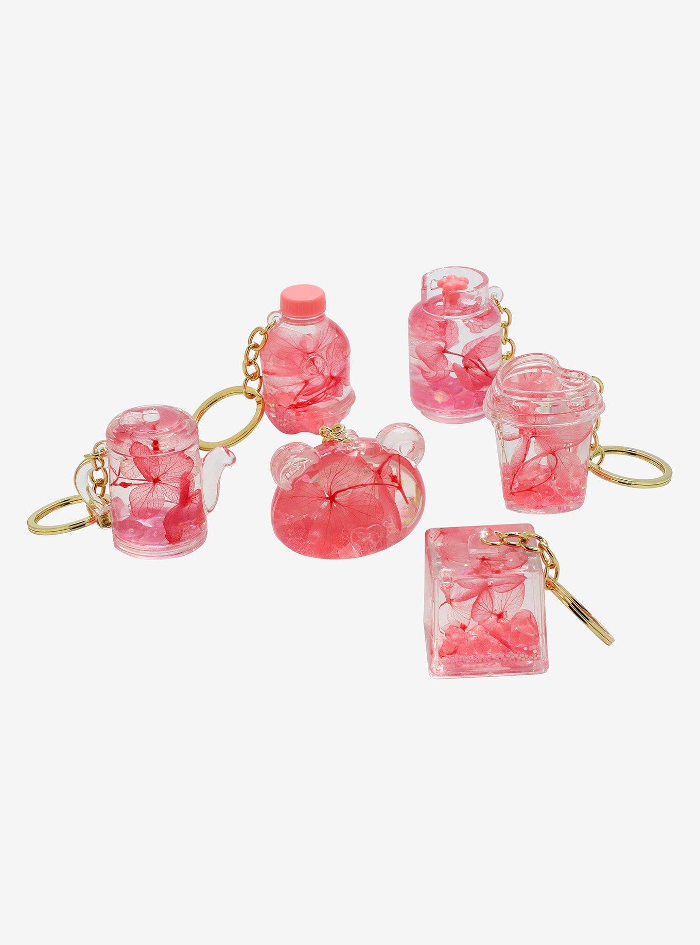 Pink Flower Floating Blind Bag Keychain, , alternate