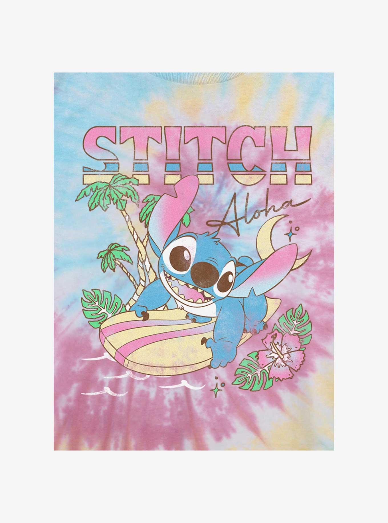 Disney Lilo & Stitch Aloha Stitch Tie-Dye Girls Crop T-Shirt, , hi-res