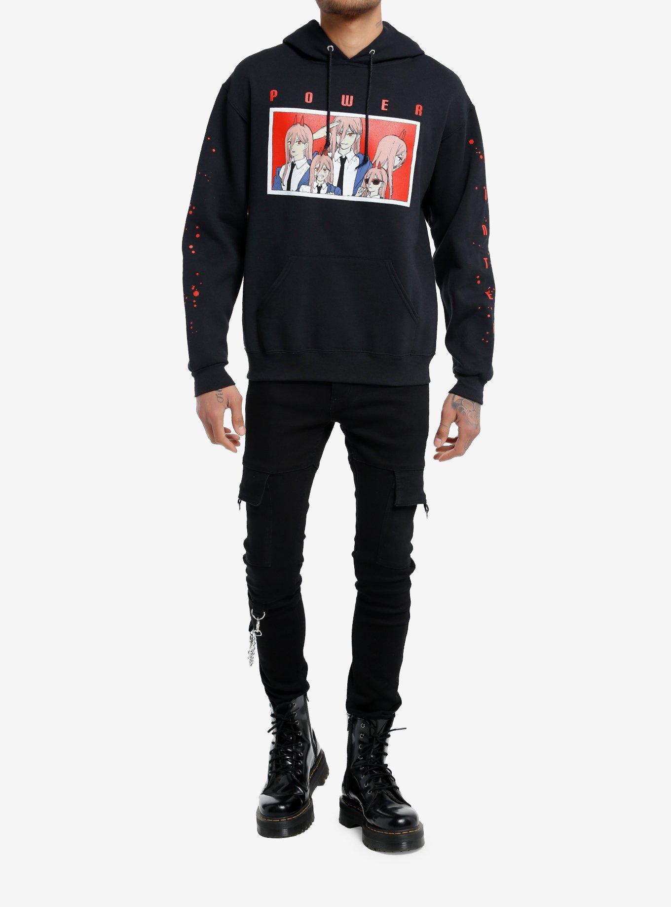 Chainsaw Man Power Collage Hoodie, BLACK, alternate