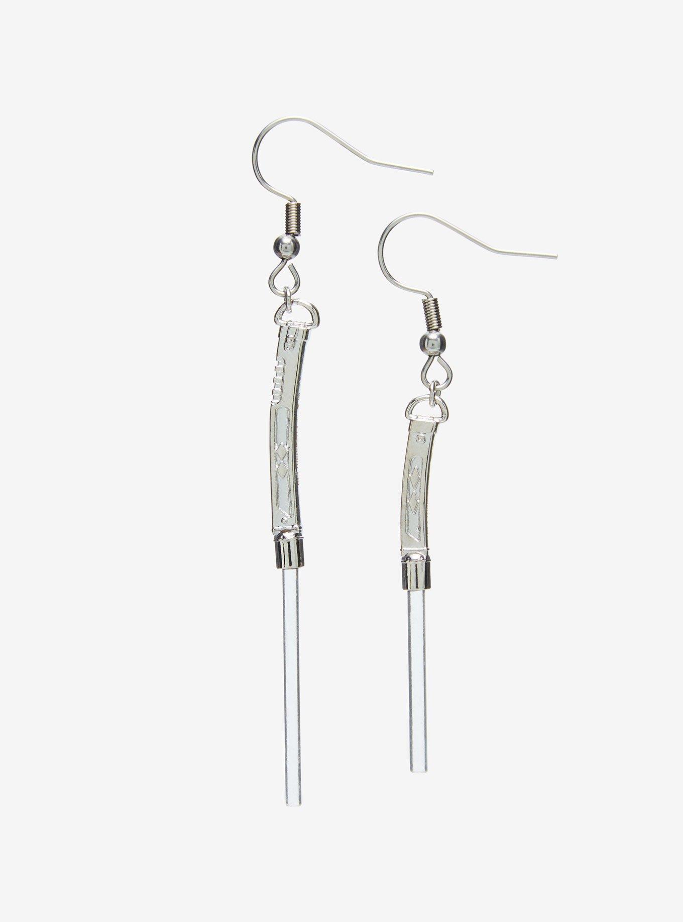 Star Wars Ahsoka Lightsaber Dangle Earrings, , alternate