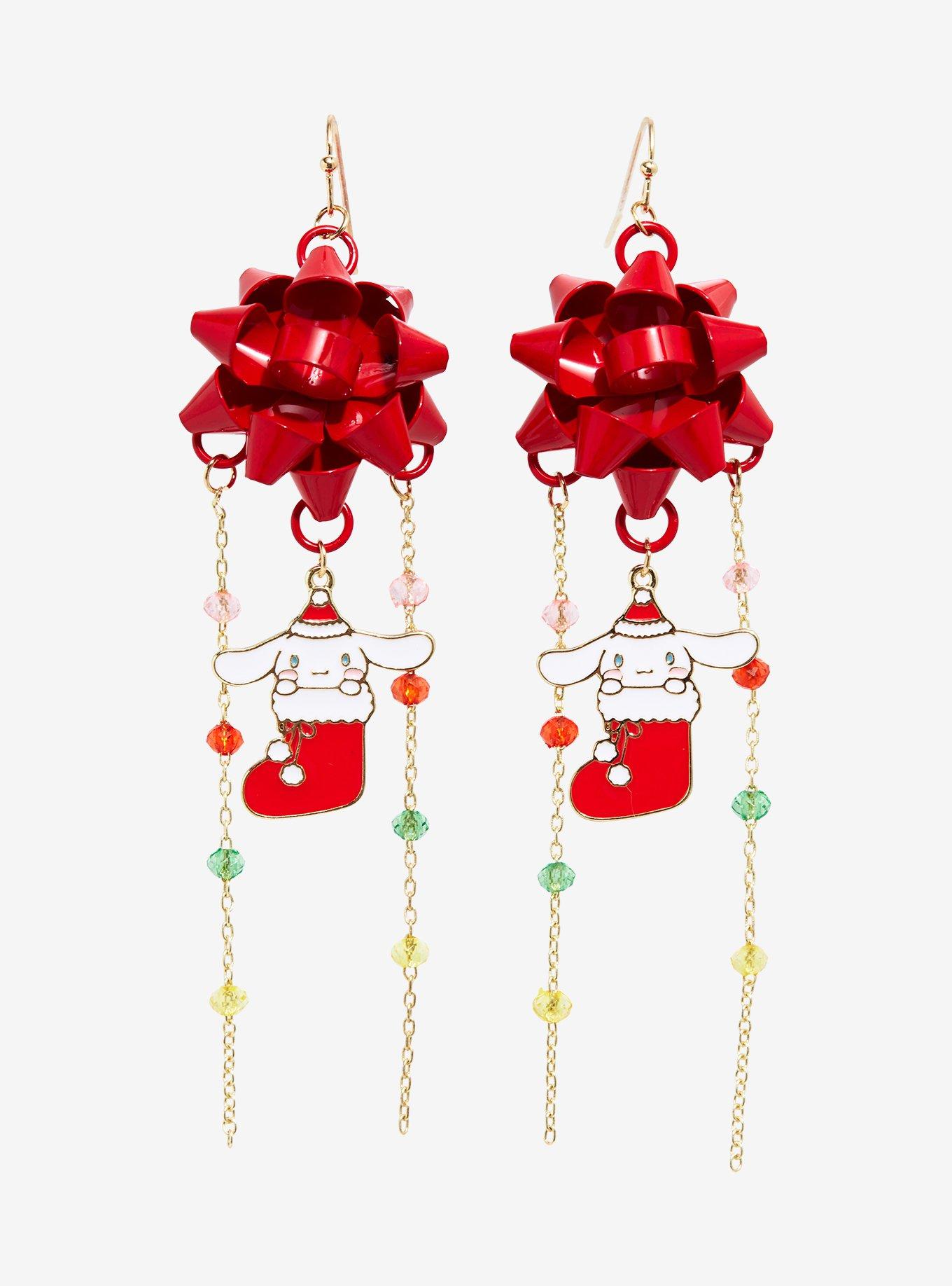 Sanrio Cinnamoroll Stocking Statement Earrings - BoxLunch Exclusive, , alternate