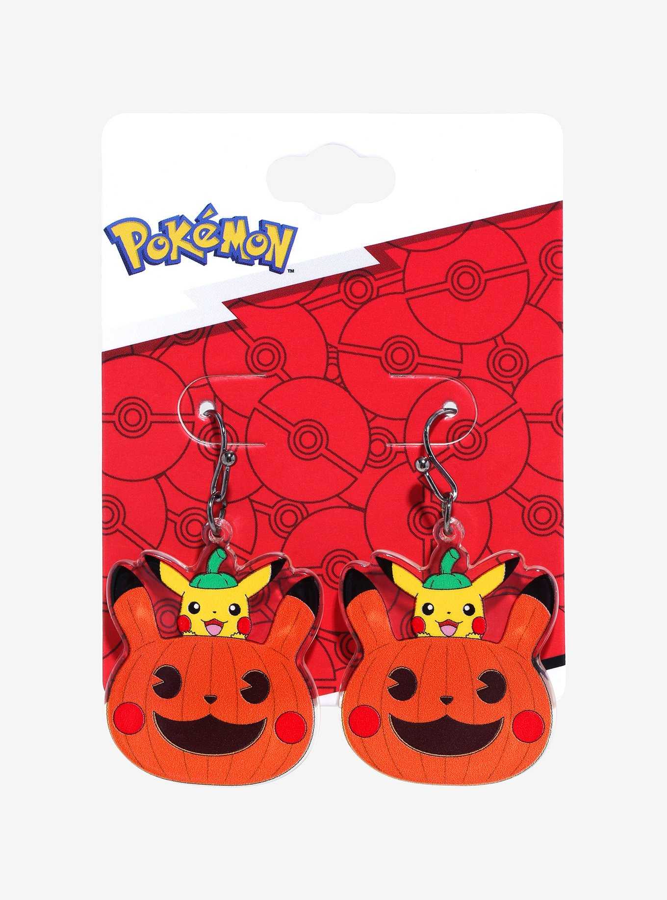 Pokémon Pikachu Pumpkin Pop Up Statement Earrings — BoxLunch Exclusive, , hi-res