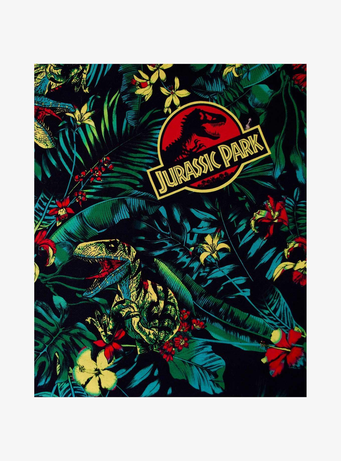 Jurassic Park Tropical Raptor Woven Button-Up, , hi-res