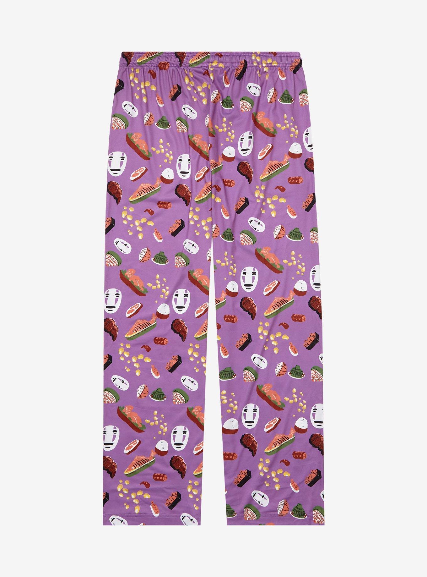 Studio Ghibli Spirited Away No-Face & Food Allover Print Sleep Pants - BoxLunch Exclusive, LILAC, alternate