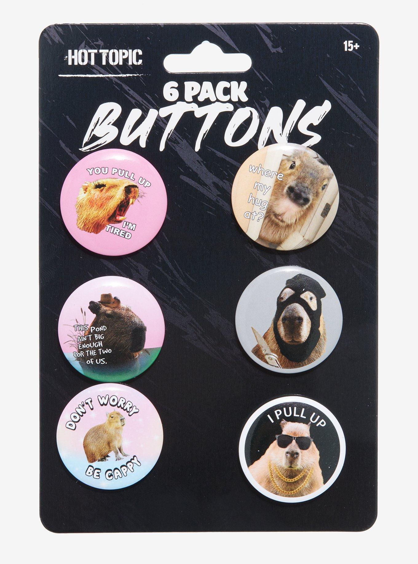 Capybara Meme Button Set, , alternate