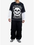Framed Skull Twofer Long-Sleeve T-Shirt, BLACK, alternate
