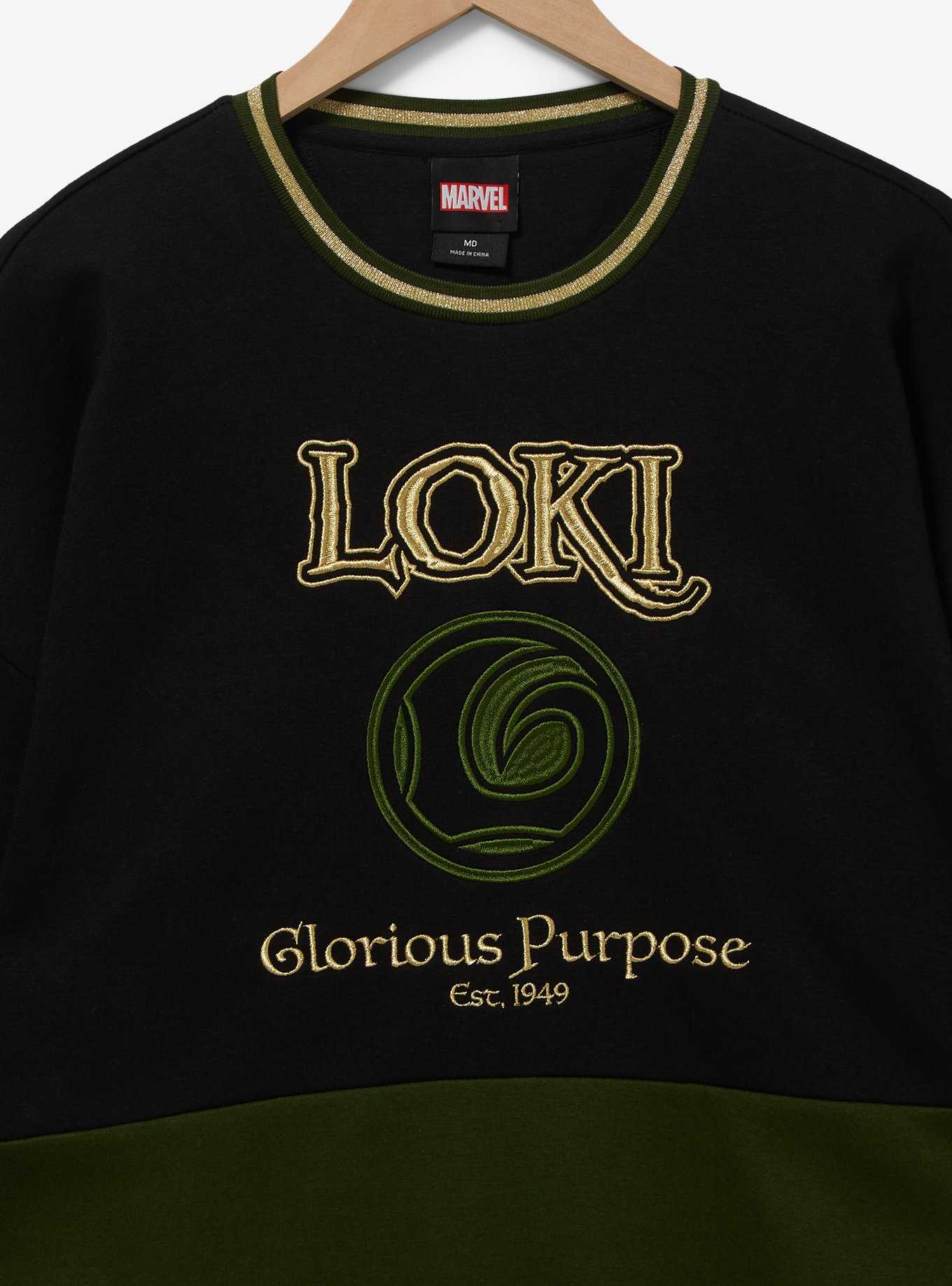 Marvel Loki Panel Crewneck - BoxLunch Exclusive, , hi-res