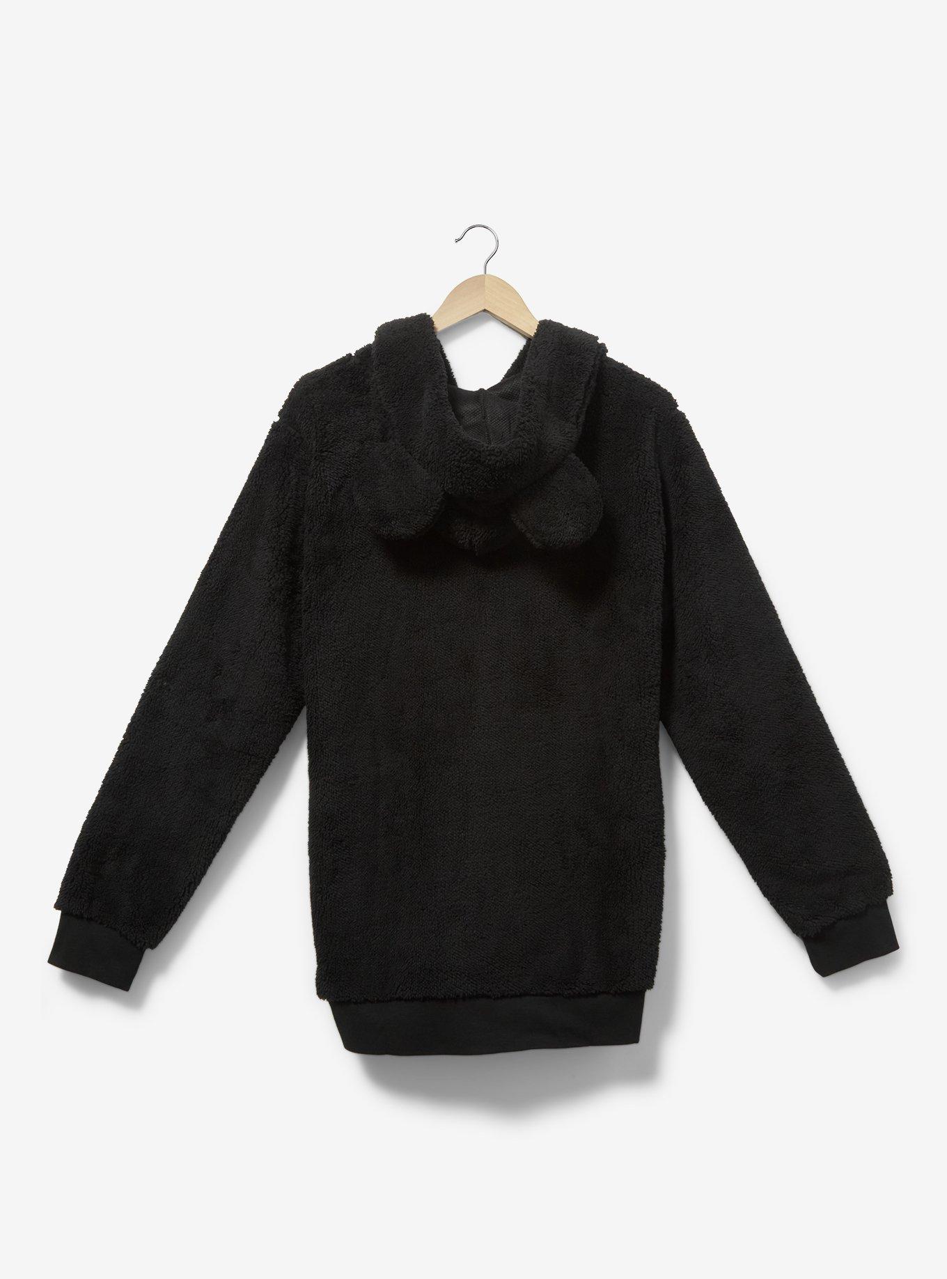 Disney Mickey Mouse Over Sized Sherpa Hoodie - BoxLunch Exclusive, BLACK, alternate