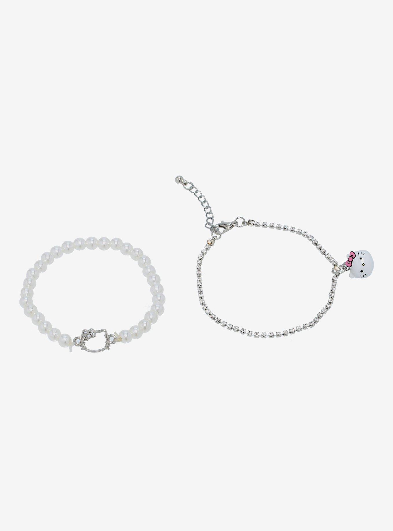 Hello Kitty Bling Pearl Bracelet Set, , alternate