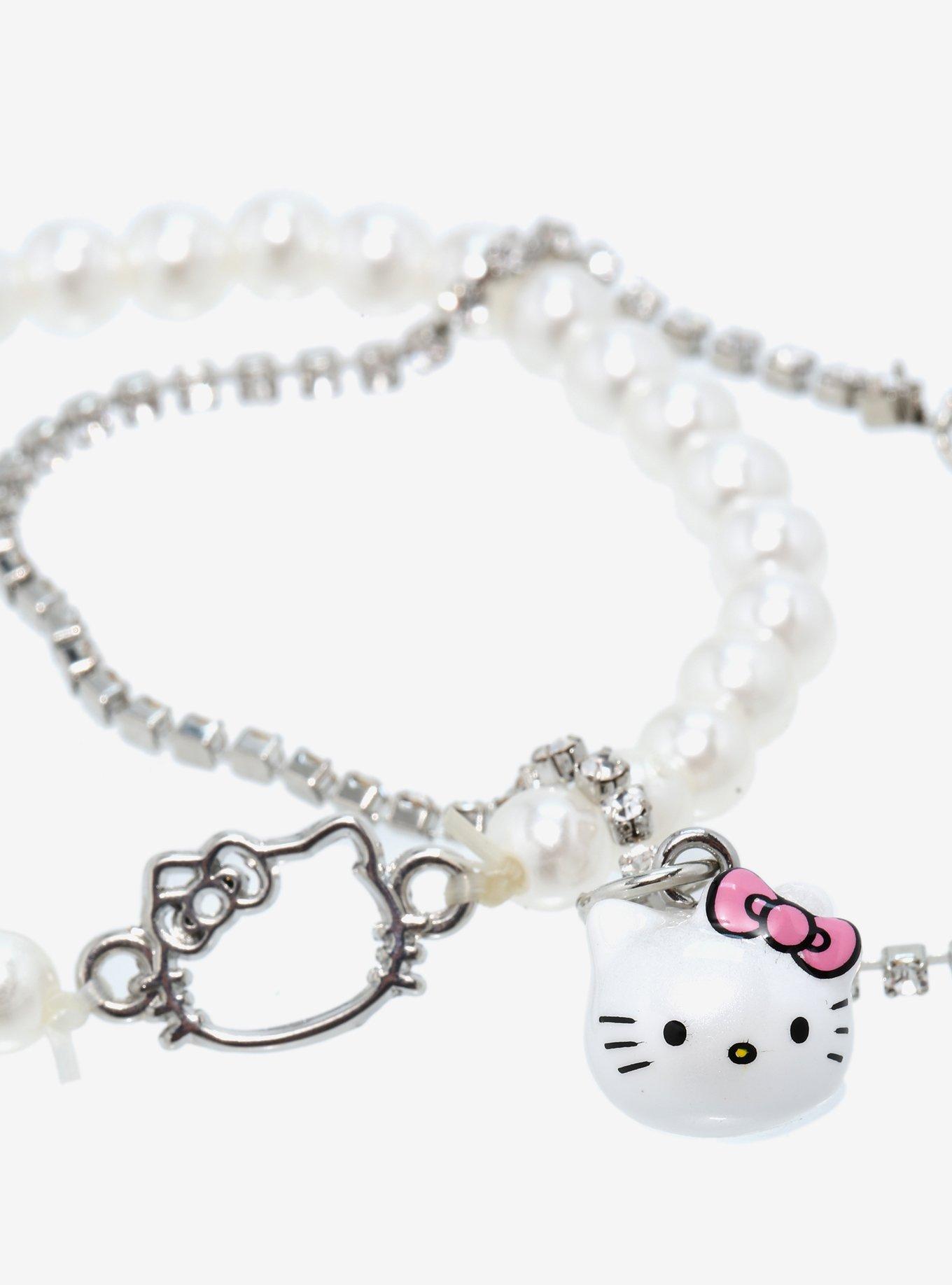Hello Kitty Bling Pearl Bracelet Set, , alternate