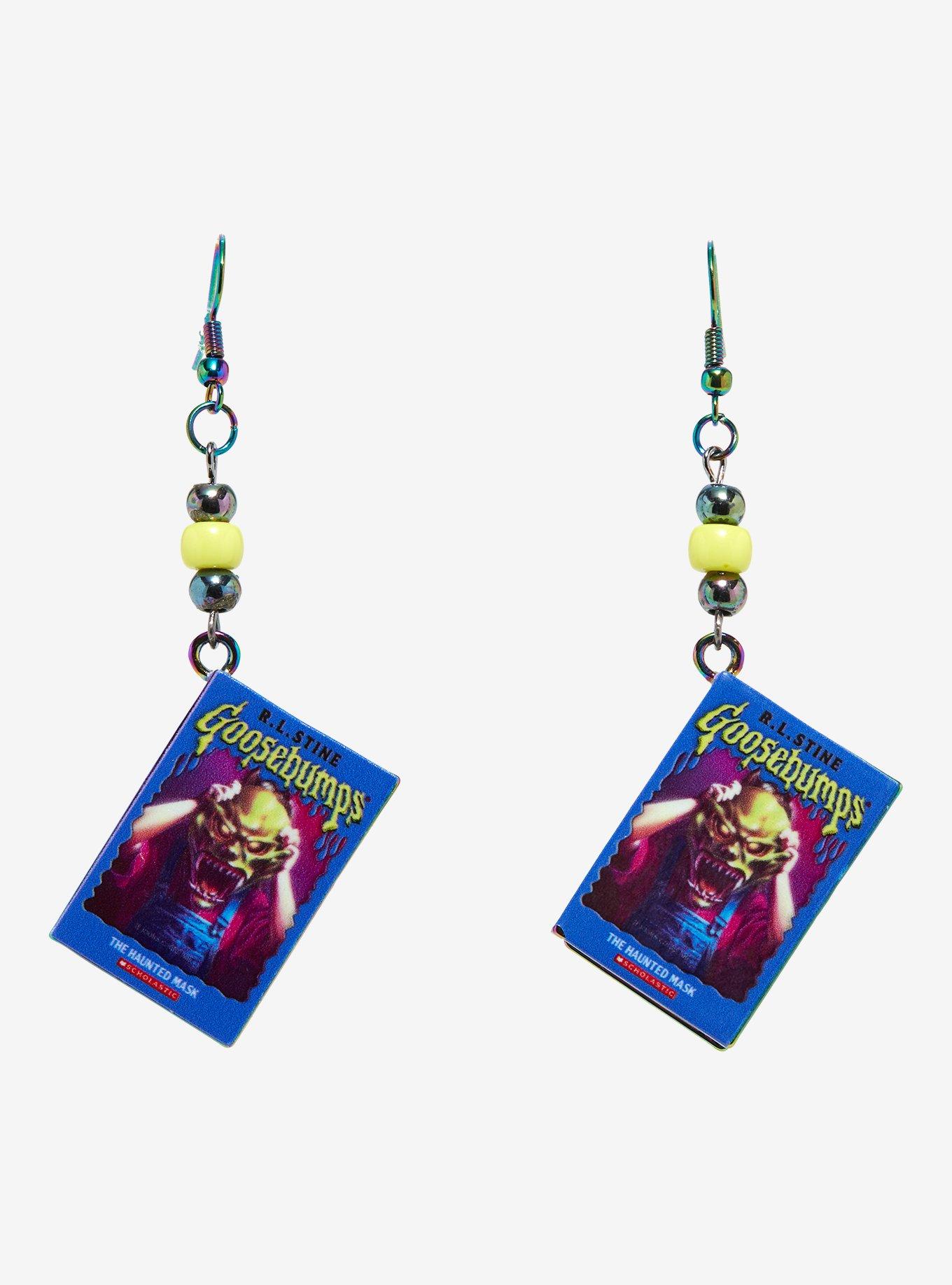 Goosebumps Haunted Mask Book 3D Drop Earrings, , alternate