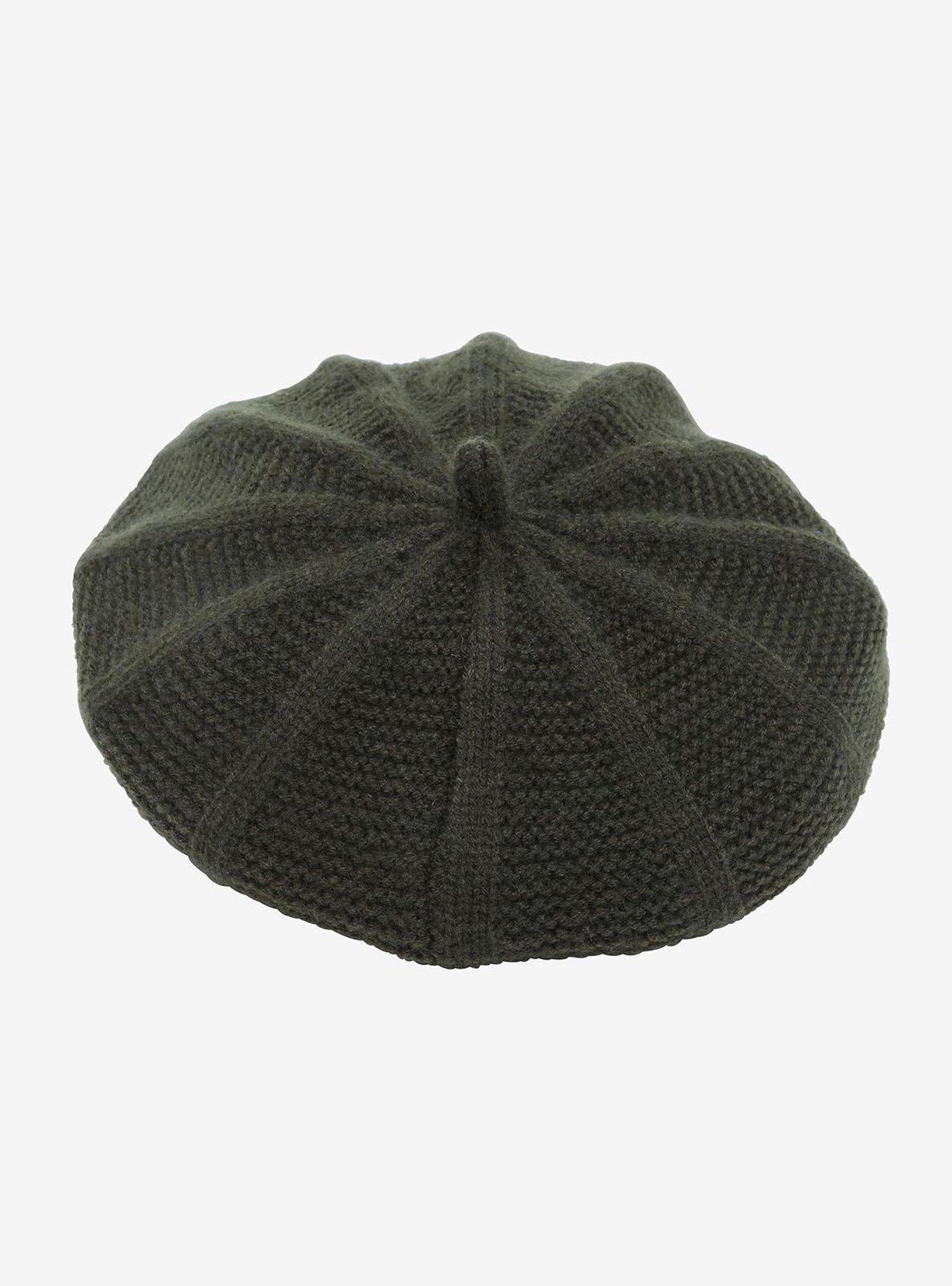 Grunge Green Knit Cabbie Hat, , alternate