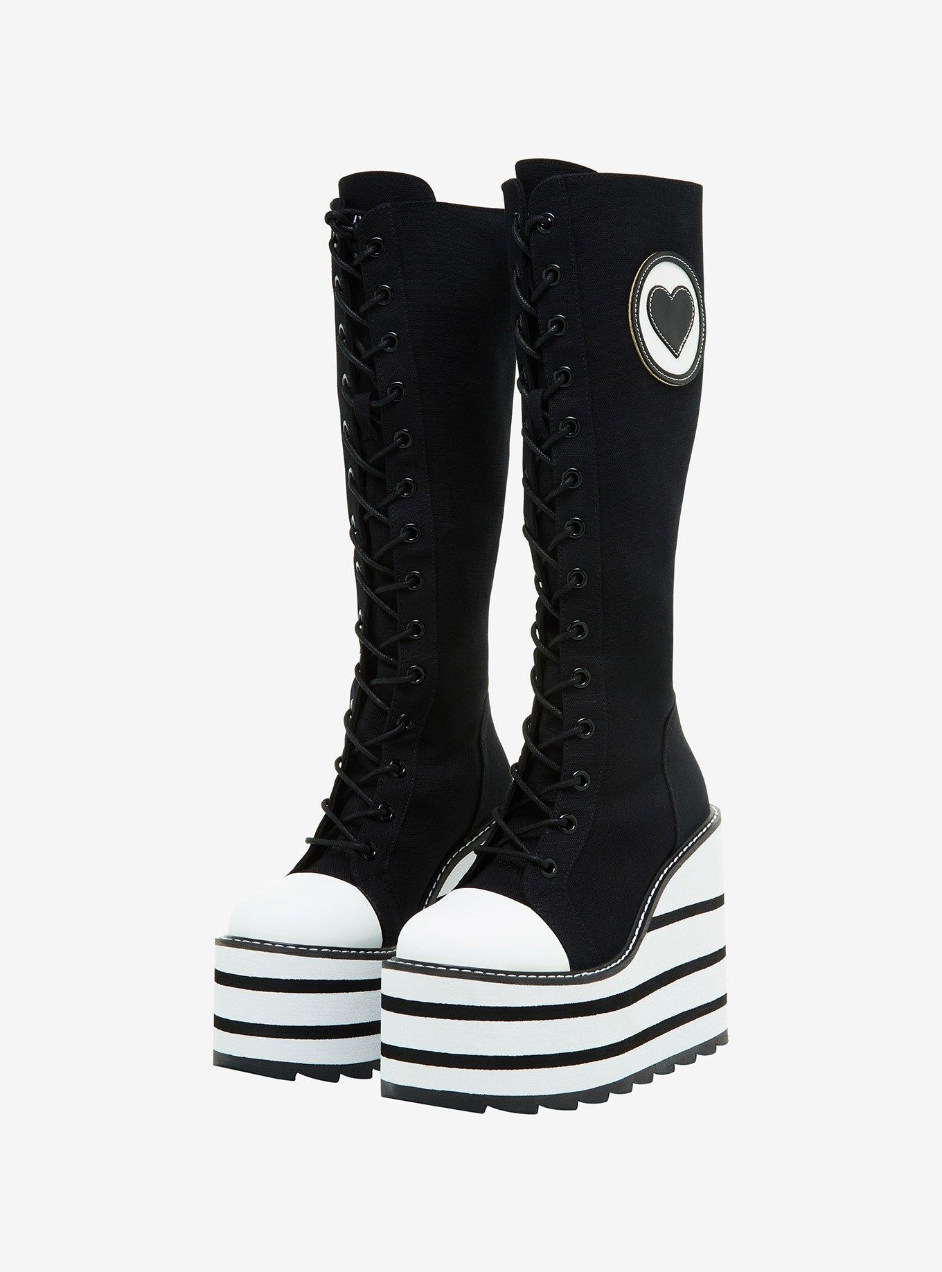 YRU Heart Stripe Knee High Platform Sneaker, MULTI, alternate