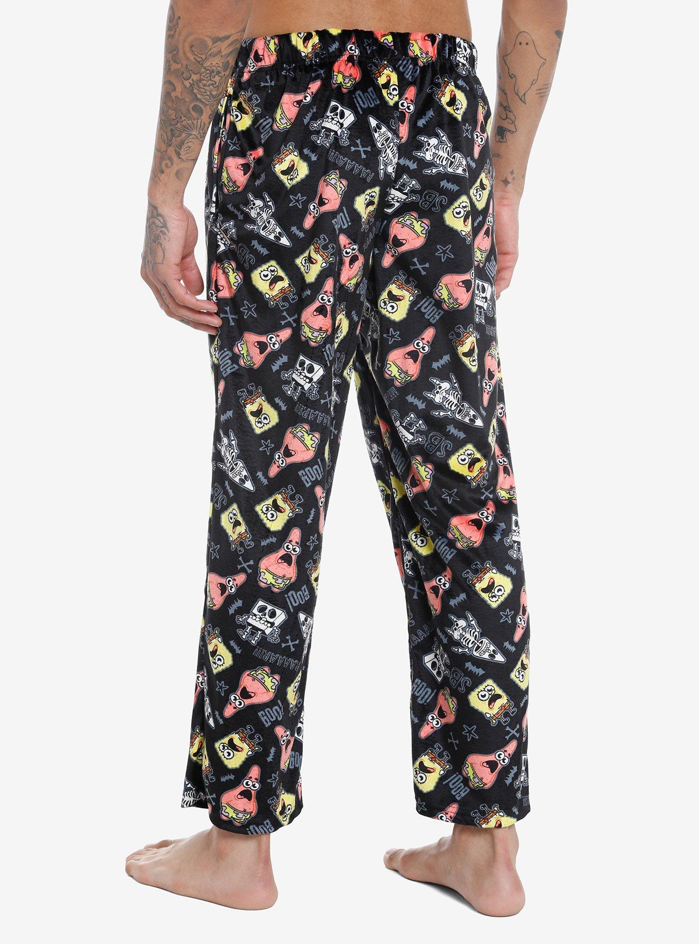 SpongeBob SquarePants Scared Characters Pajama Pants, BLACK, alternate