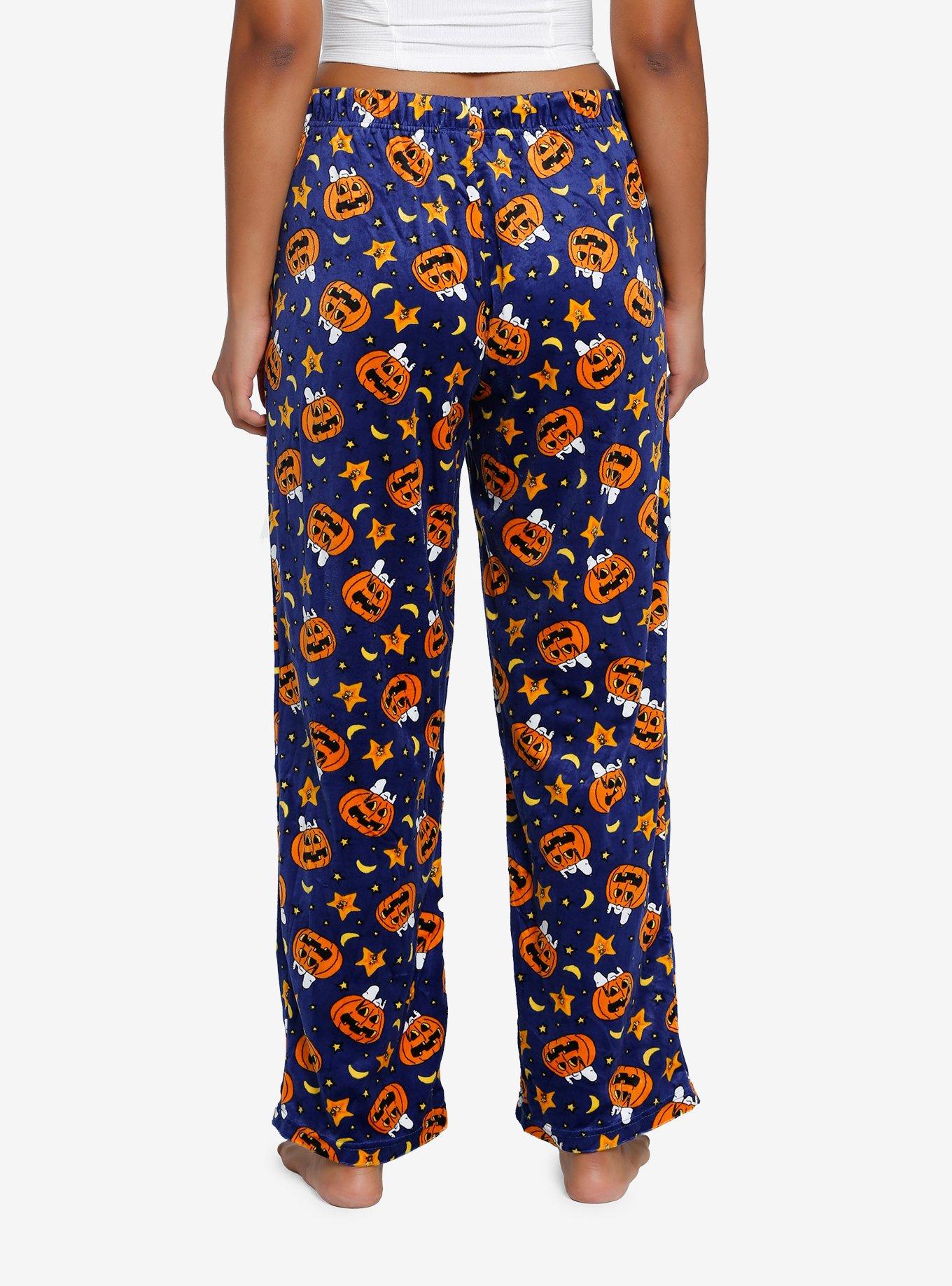 Peanuts Snoopy Pumpkin Pajama Pants, NAVY, alternate