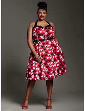 Her Universe Disney Mickey Mouse & Minnie Mouse Hearts Retro Halter Dress Plus Size Her Universe Exclusive, , hi-res