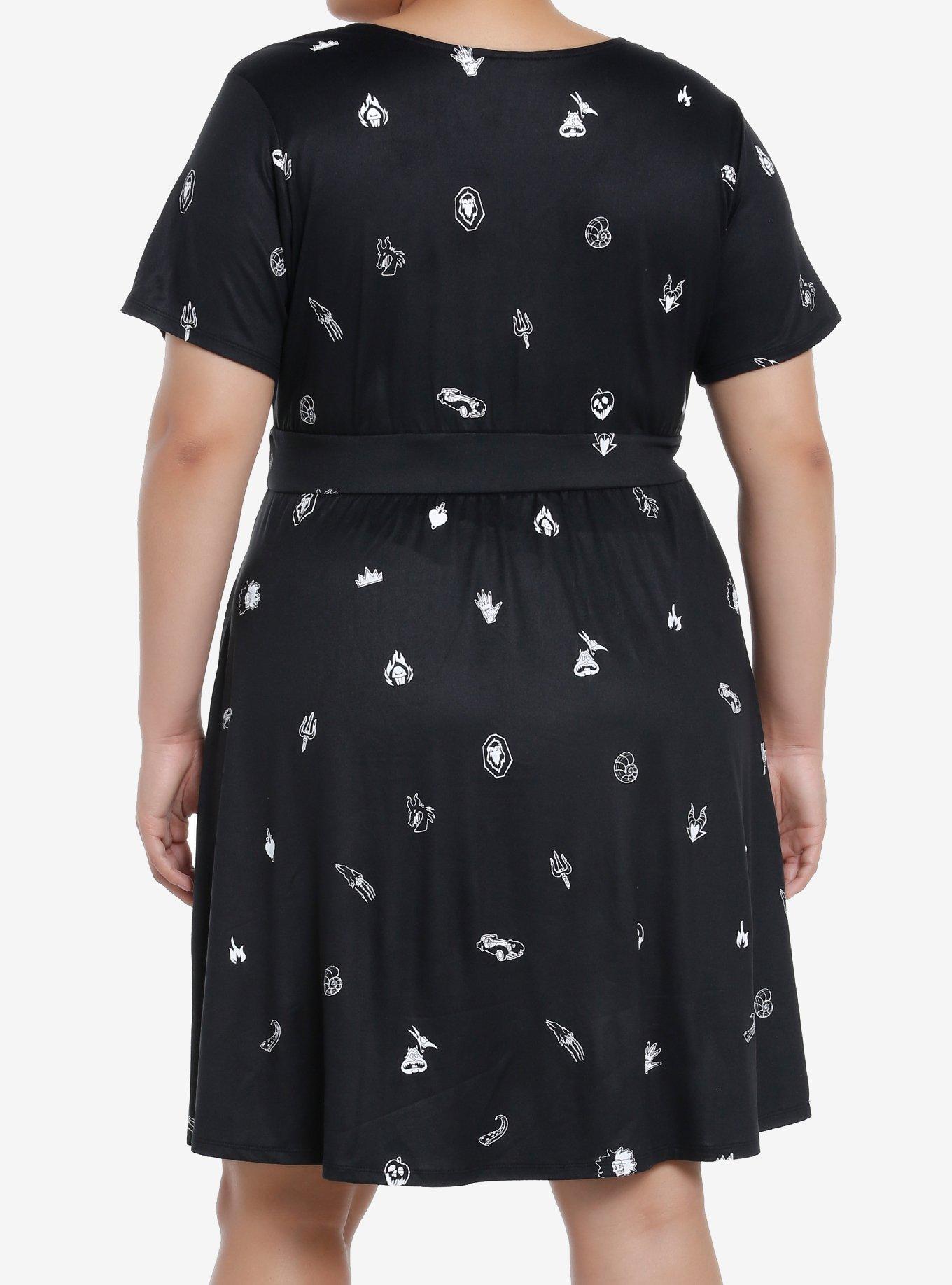 Her Universe Disney Villains Icons Dress Plus Size Her Universe Exclusive, BLACK  GREY, alternate