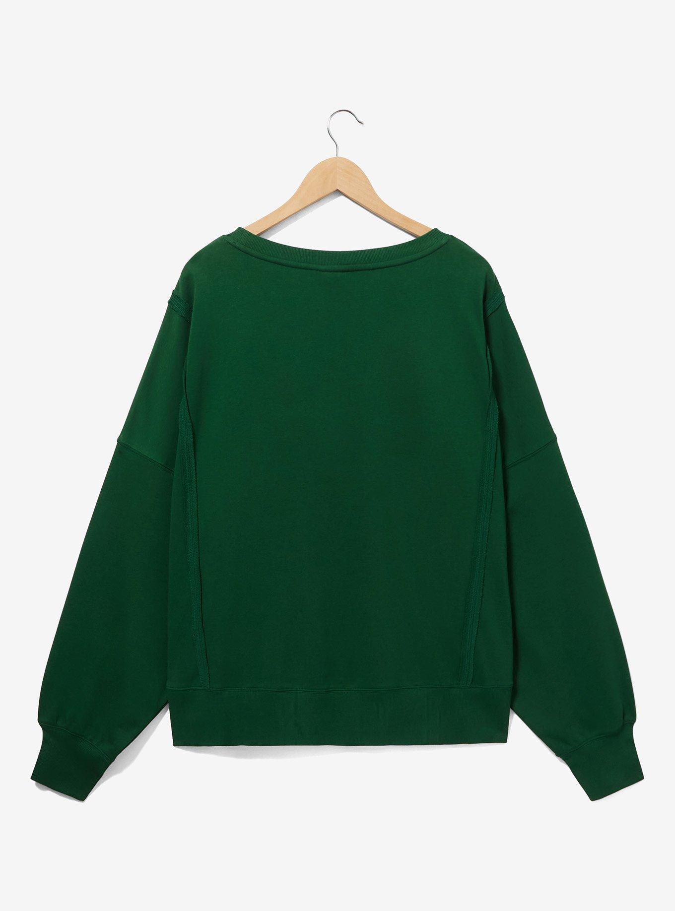 Garfield Collegiate Portrait Women's Crewneck - BoxLunch Exclusive, GREEN, alternate