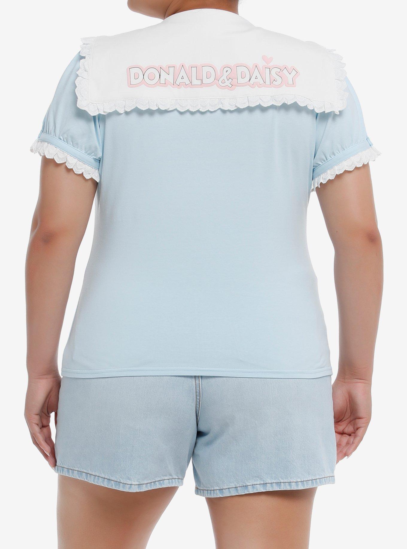 Her Universe Disney Donald Duck & Daisy Duck Sailor Top Plus Size, BABY BLUE, alternate