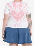 Her Universe Disney Mickey Mouse & Minnie Mouse Kiss Tie-Dye Crop T-Shirt Plus Size, LIGHT PINK, alternate