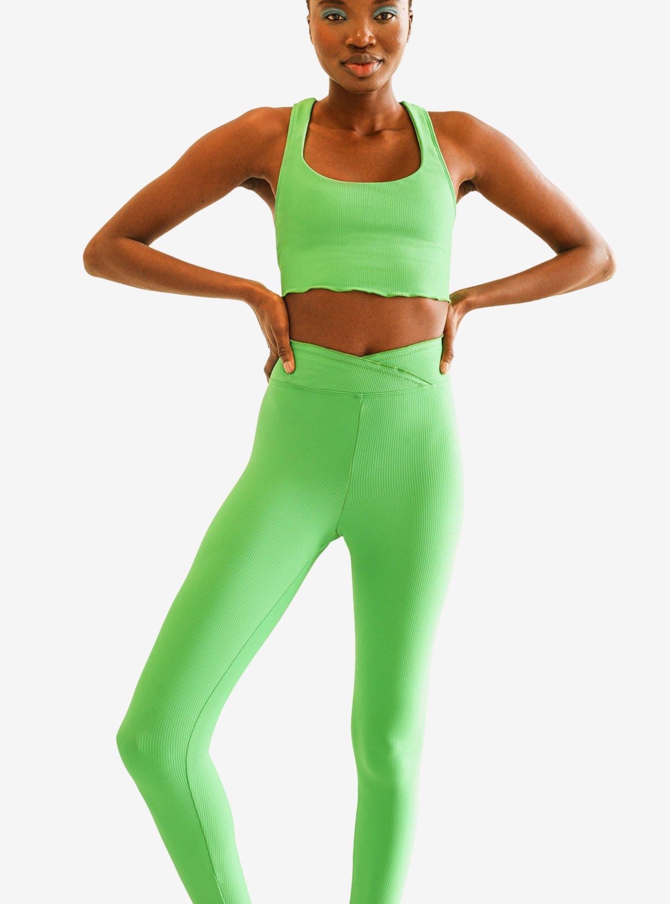 Dippin' Daisy's Lustre Leggings Paradise Palms Green, GREEN, alternate