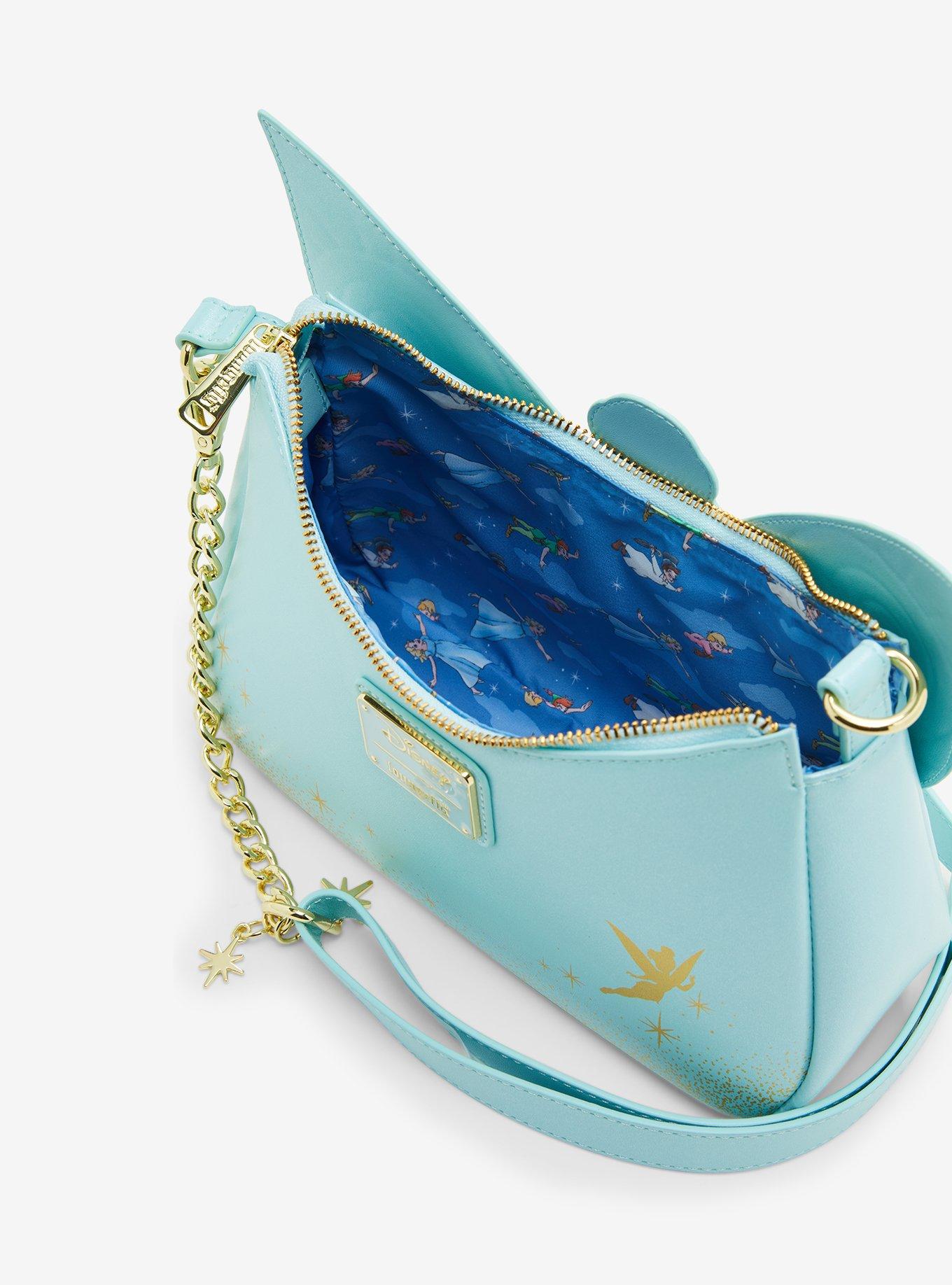 Loungefly Disney Peter Pan Tinker Bell Glitter Crossbody Bag, , alternate