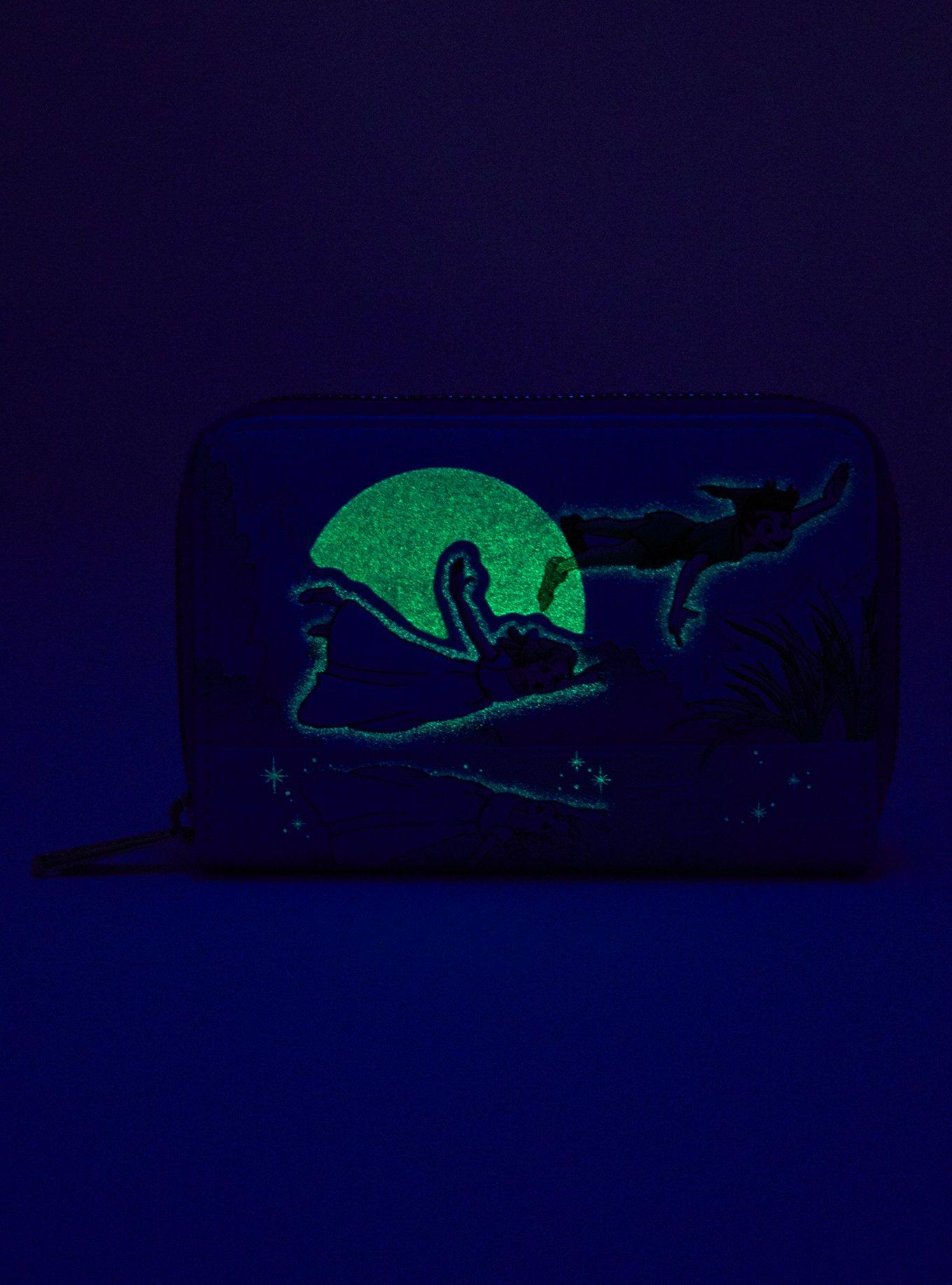 Loungefly Disney Peter Pan Night Glitter Zipper Wallet, , alternate