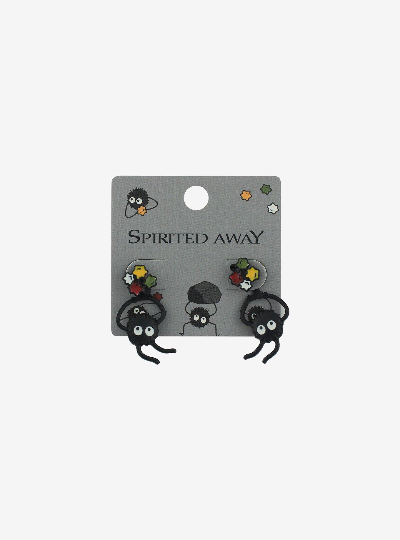 Studio Ghibli Spirited Away Soot Sprite Front/Back Earrings, , alternate - view 2