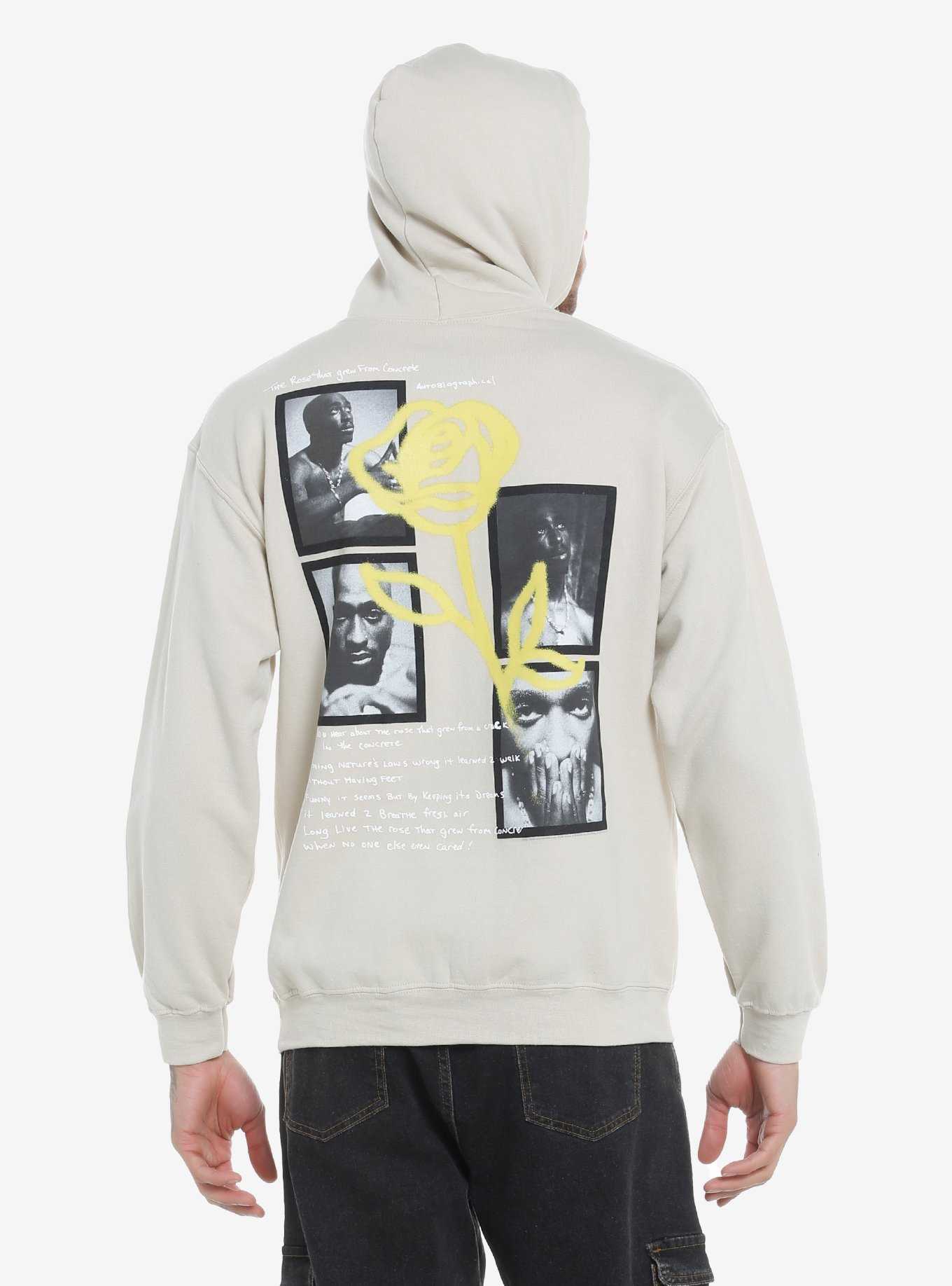 Tupac The Rose That Grew From Concrete Text Hoodie, , hi-res