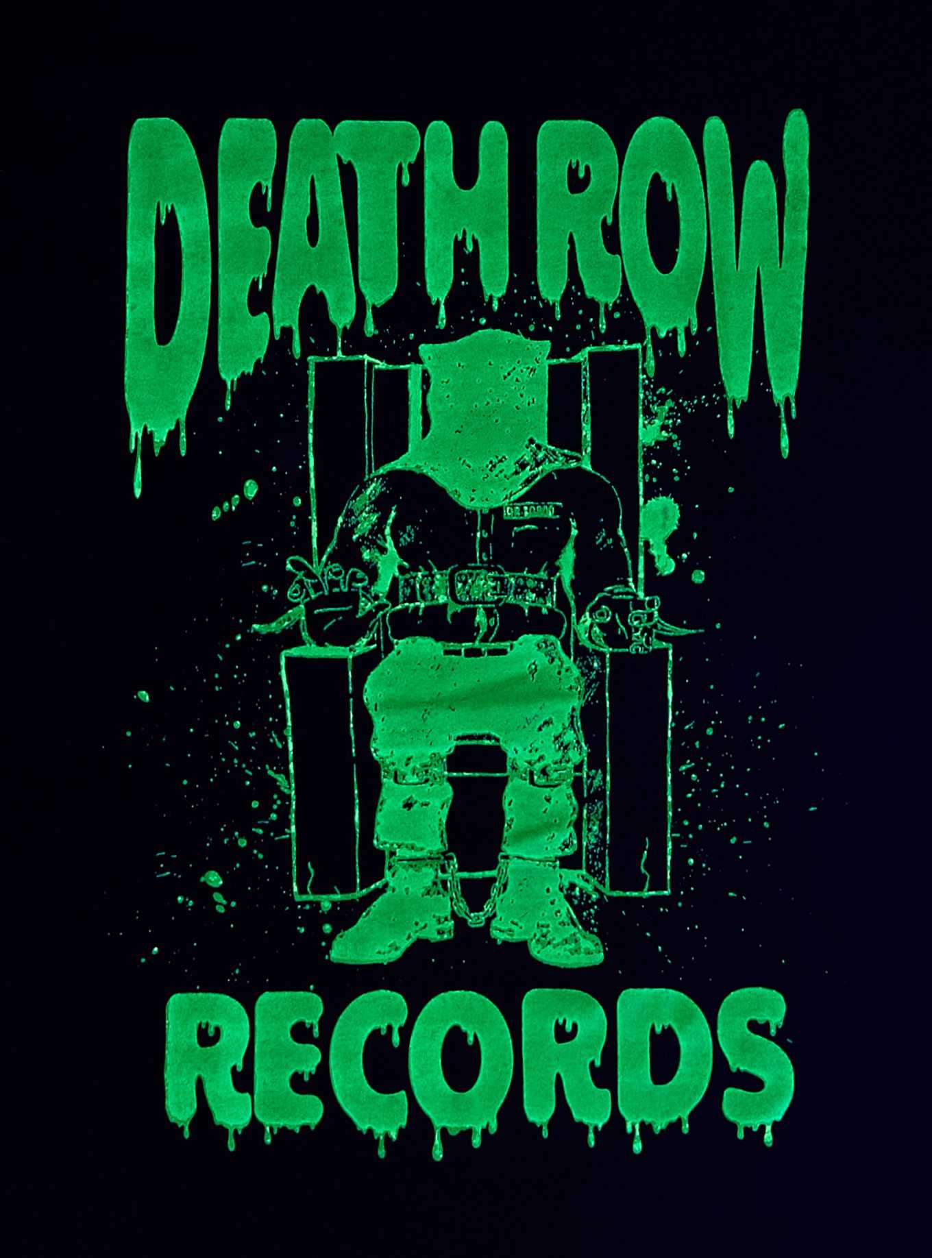 Death Row Records Green Glow-In-The-Dark Logo Boyfriend Fit Girls T-Shirt, , hi-res
