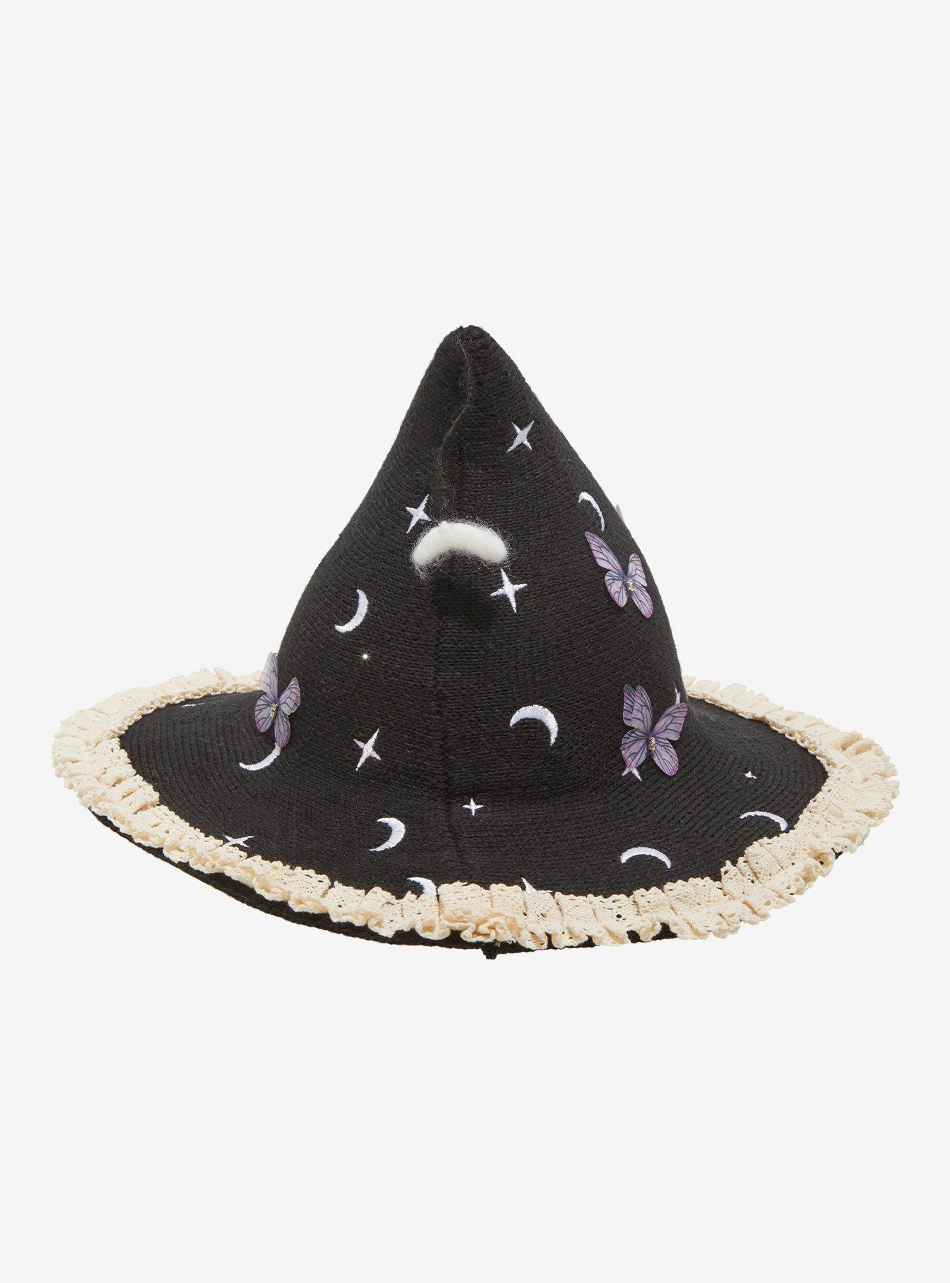Moons & Butterflies Ruffled Witch Hat, , alternate