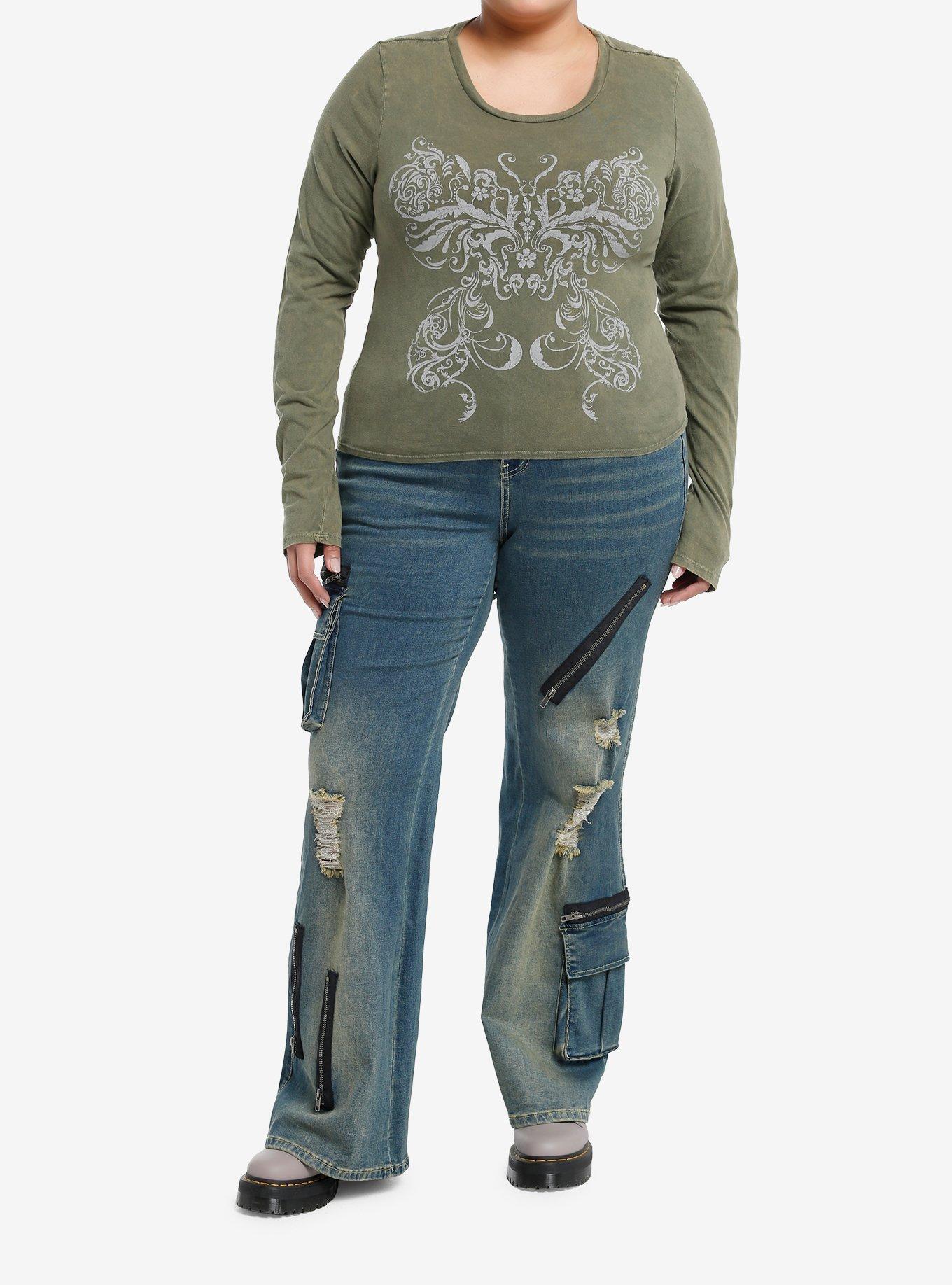 Social Collision Filigree Butterfly Girls Long-Sleeve T-Shirt Plus Size, , hi-res