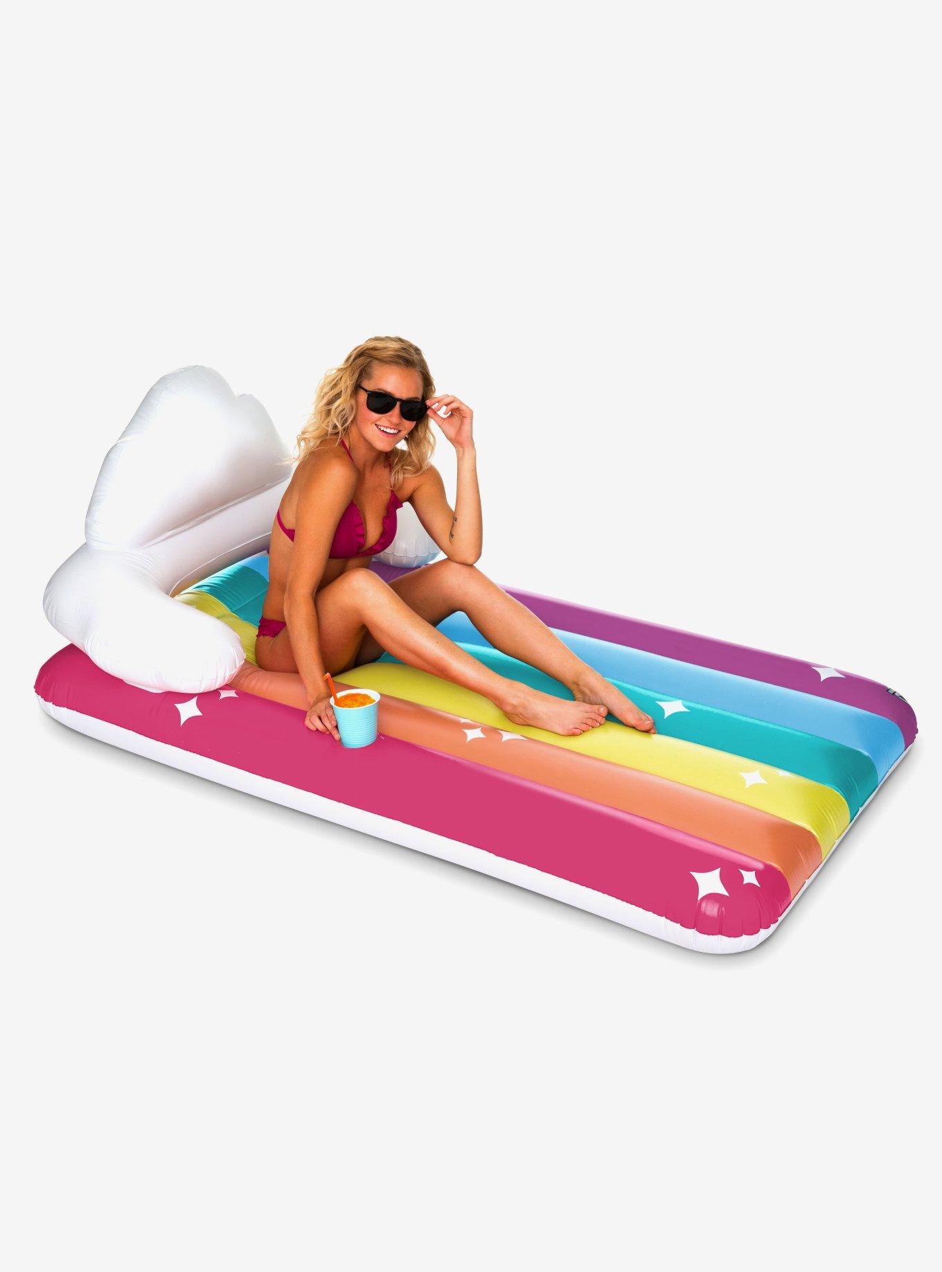 Giant Rainbow Lounge Pool Float, , alternate