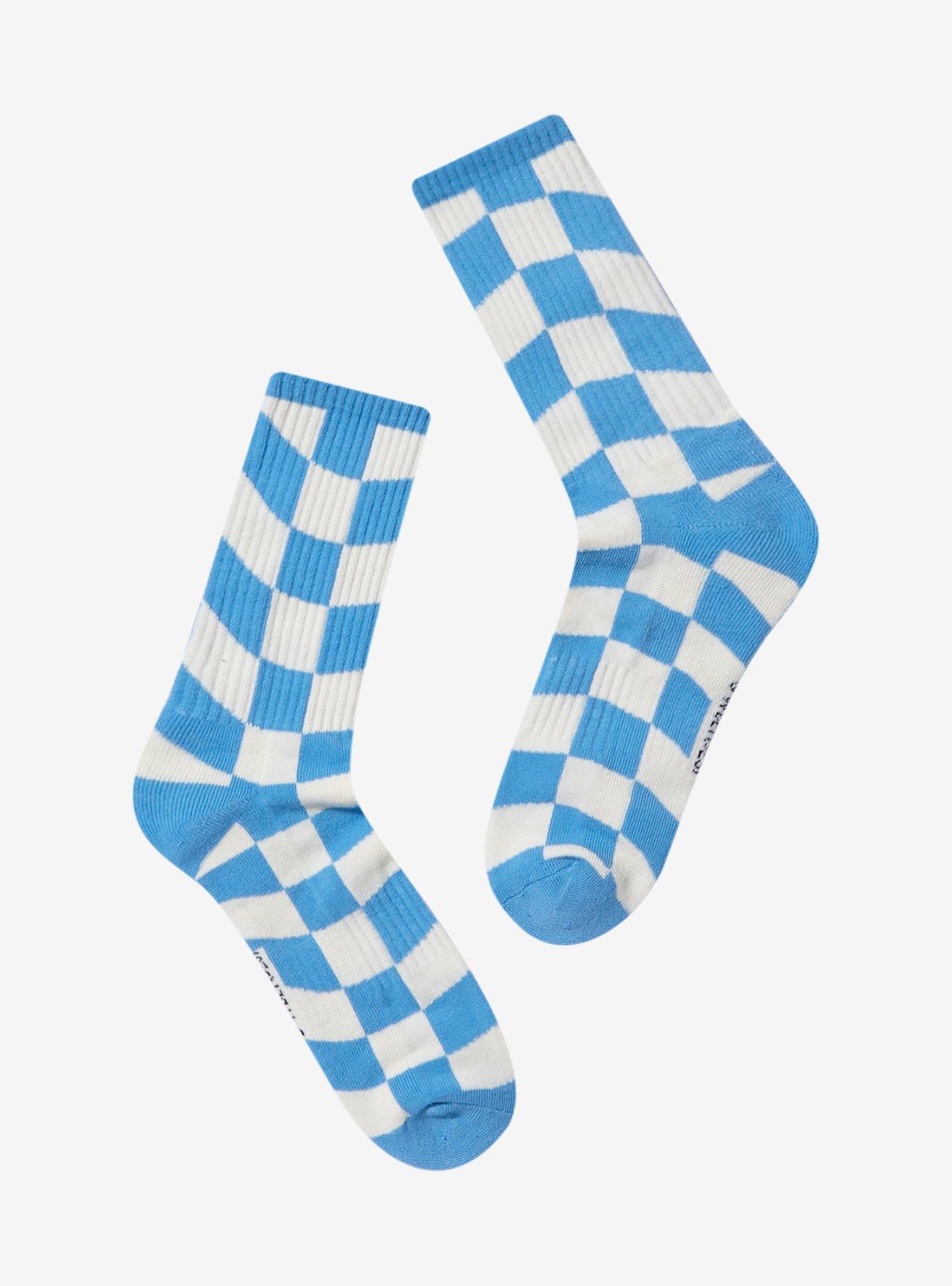Harry Potter Ravenclaw Crest Checkered Crew Socks - BoxLunch Exclusive, , alternate