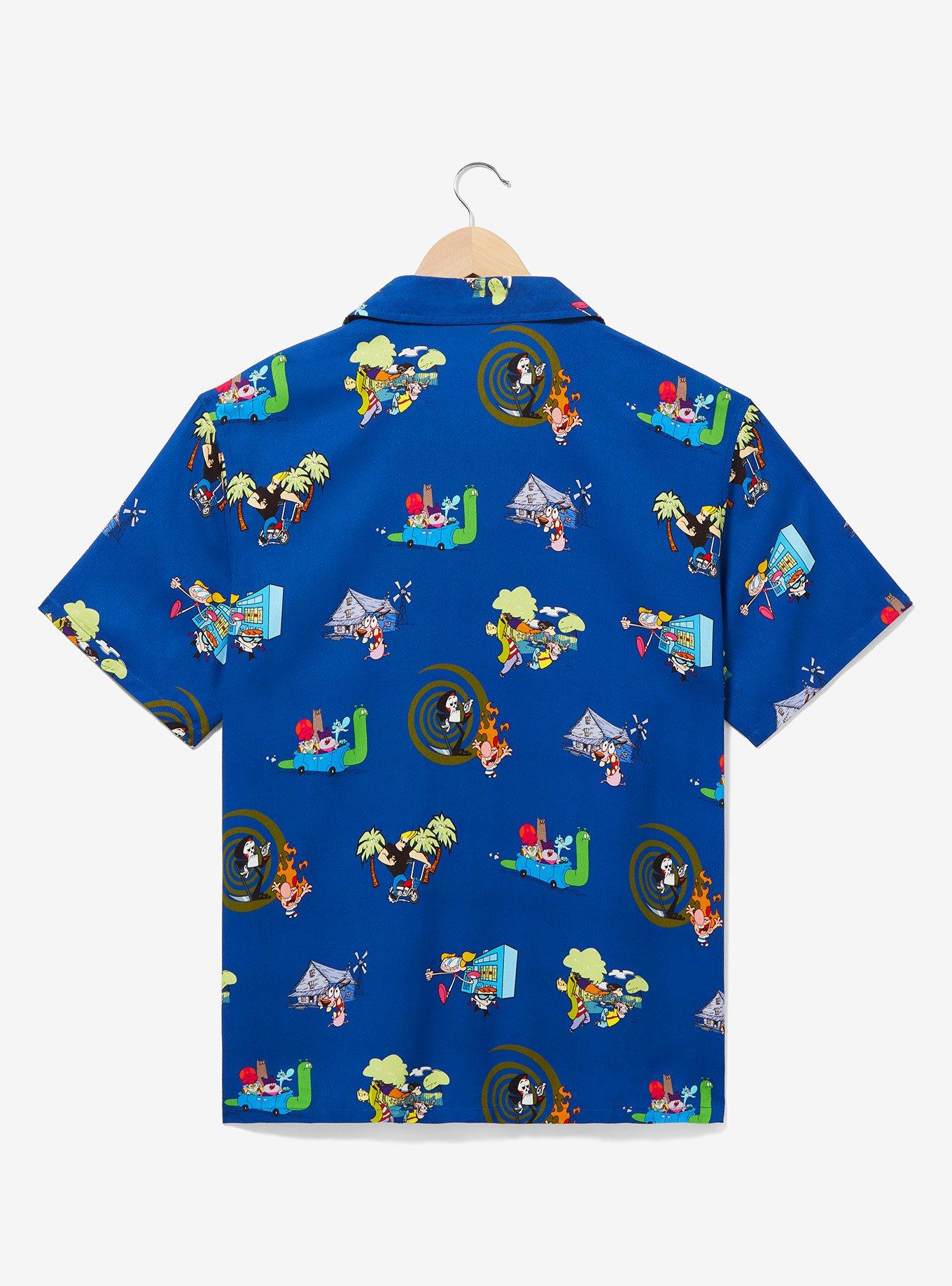 Cartoon Network Characters Allover Print Woven Button-Up, BLUE, alternate