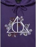 Harry Potter Floral Deathly Hallows Hoodie - BoxLunch Exclusive, DARK PURPLE, alternate