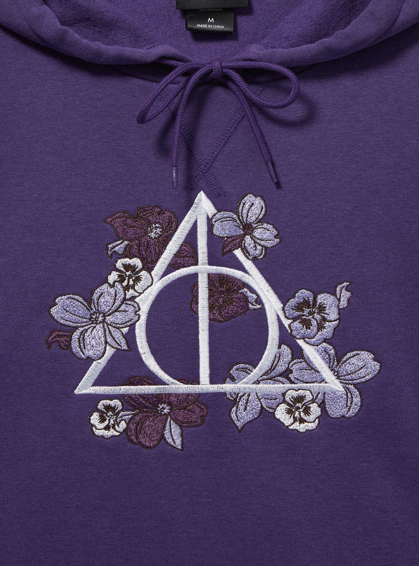 Harry Potter Floral Deathly Hallows Hoodie - BoxLunch Exclusive