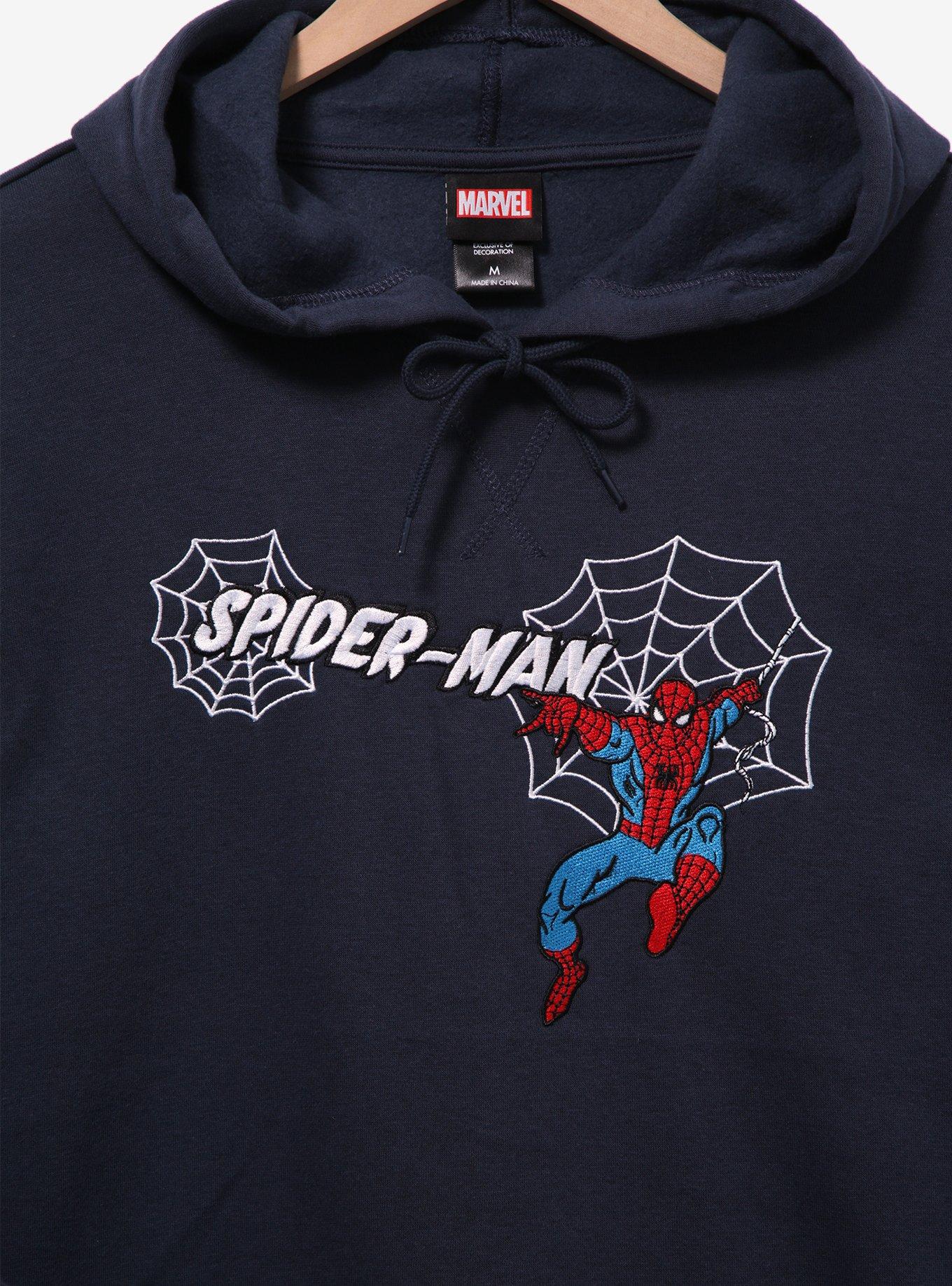 Marvel Spider-Man Webs Portrait Hoodie - BoxLunch Exclusive, NAVY, alternate
