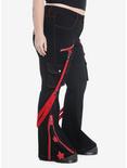 Social Collision Black & Red Star Suspender Flare Pants Plus Size, RED, alternate