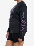 Black & Purple Eternal Butterfly Girls Long-Sleeve T-Shirt Plus Size, PURPLE, alternate