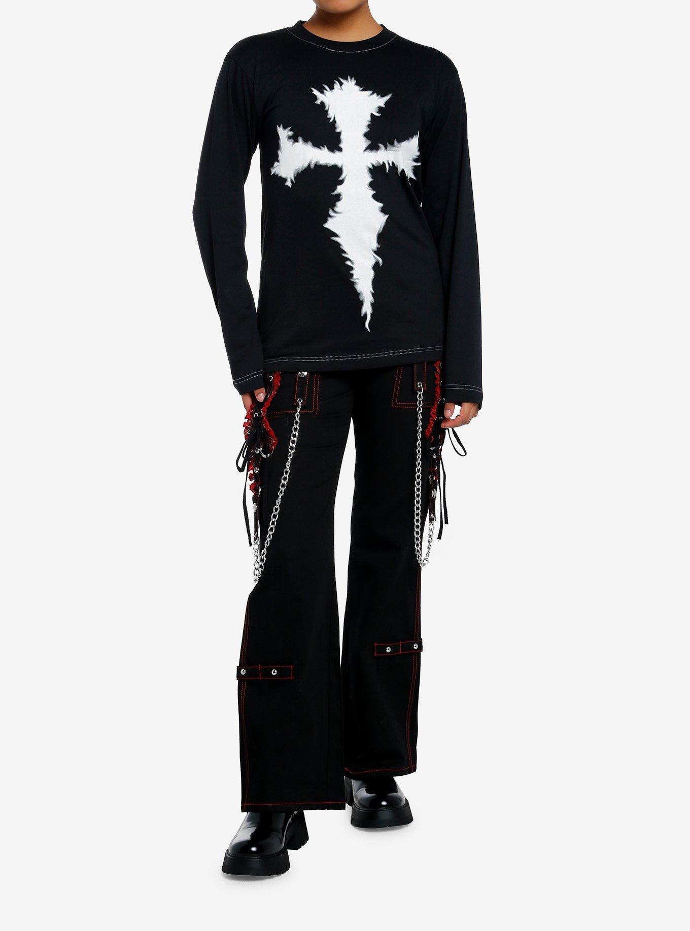 Black & White Cross Girls Long-Sleeve T-Shirt, , alternate