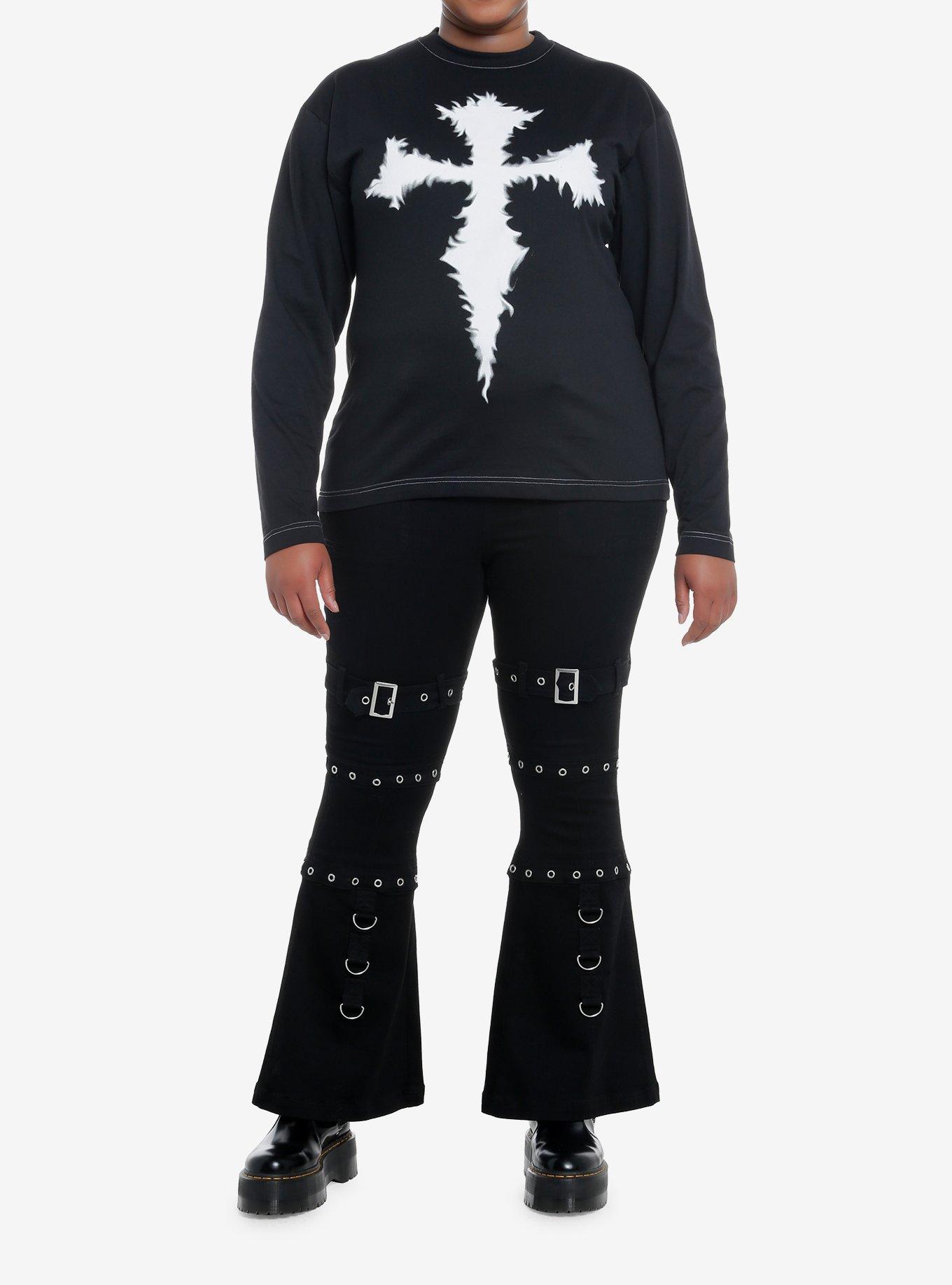 Black & White Cross Girls Long-Sleeve T-Shirt Plus Size, , hi-res