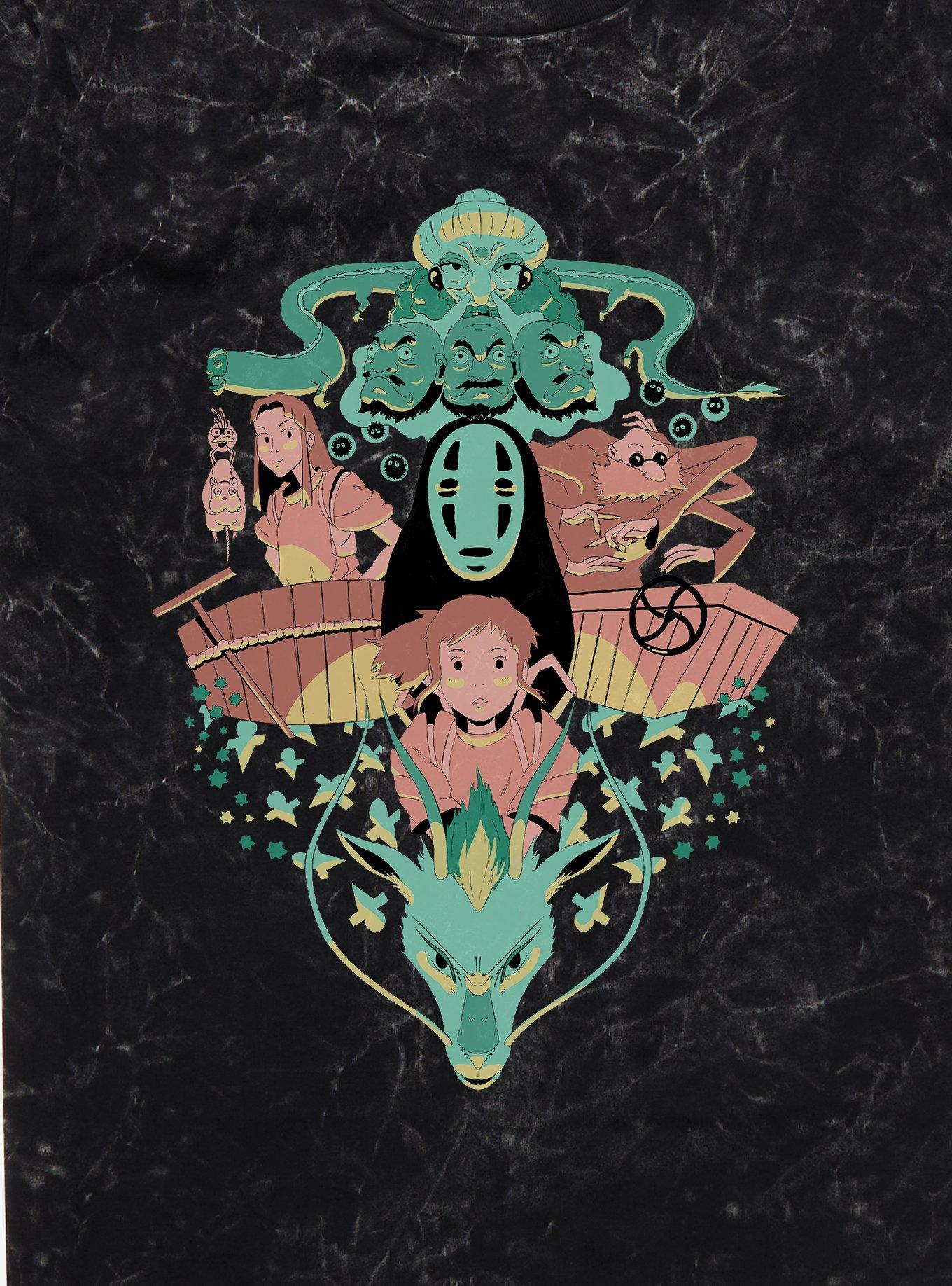 Studio Ghibli Spirited Away Chihiro And No Face Group Crest Mineral Wash T-Shirt, , hi-res