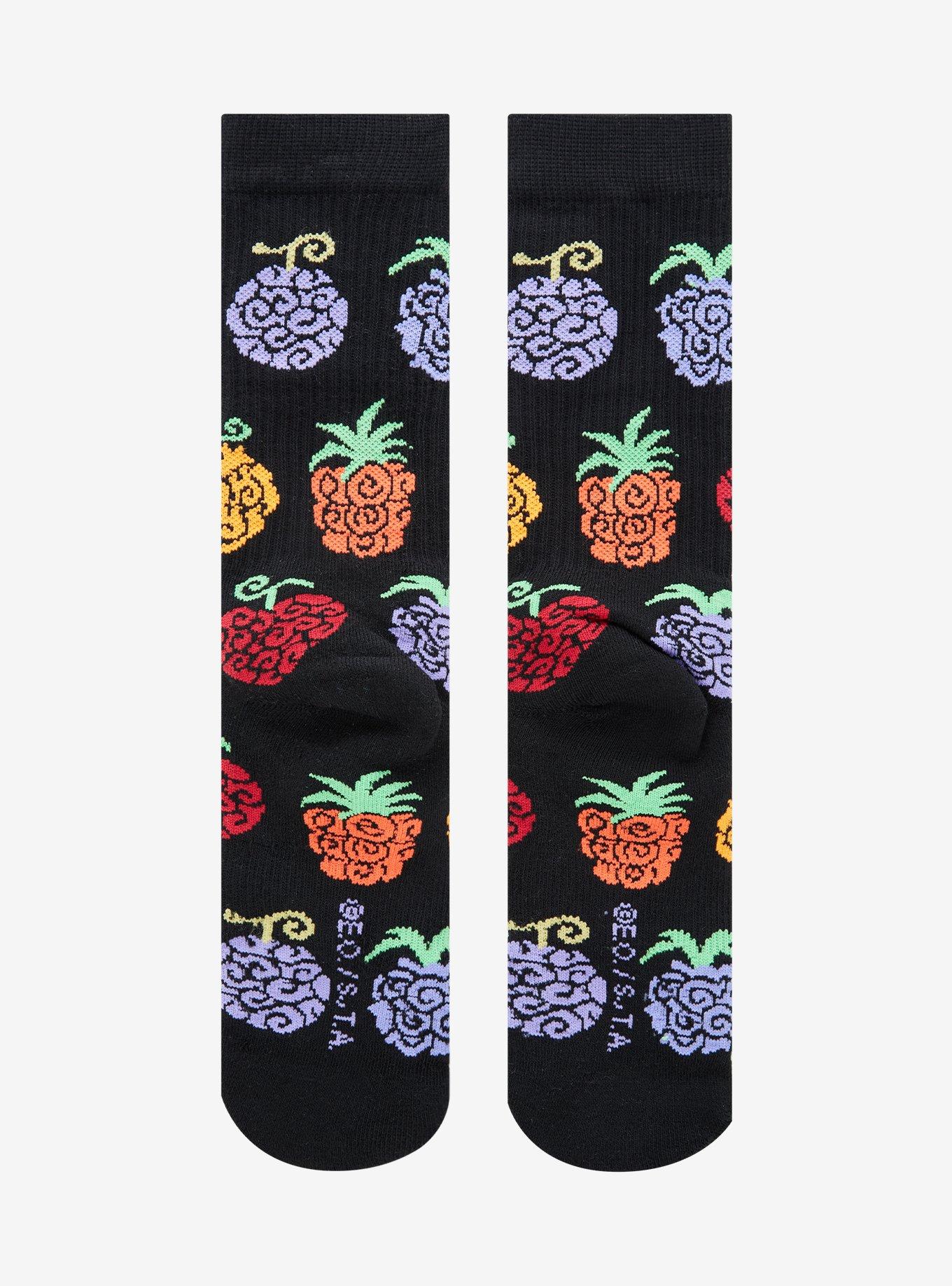 One Piece Devil Fruit Allover Print Crew Socks - BoxLunch Exclusive, , alternate