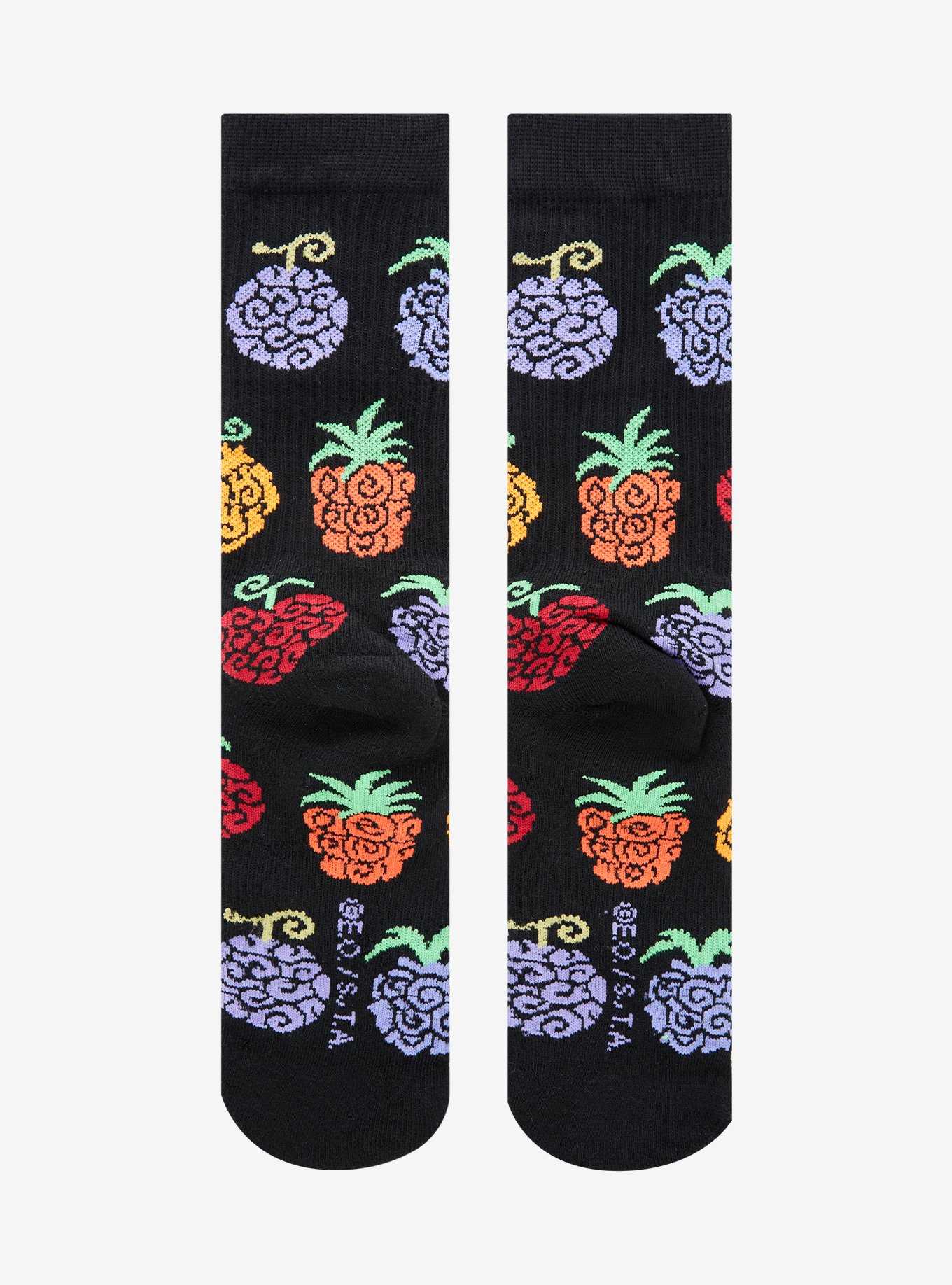 One Piece Devil Fruit Allover Print Crew Socks - BoxLunch Exclusive, , hi-res