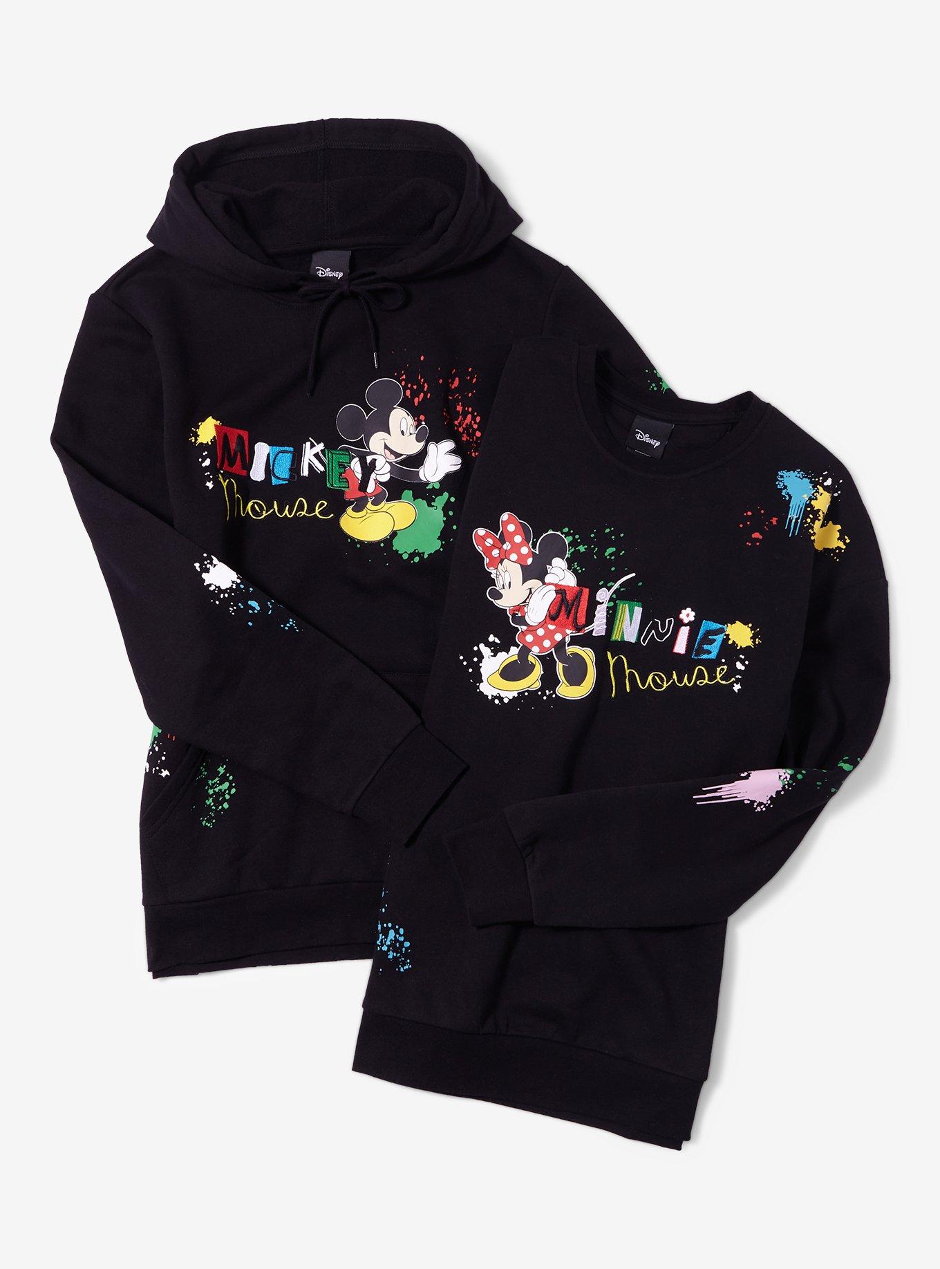 Disney Mickey Mouse Paint Splatter Hoodie - BoxLunch Exclusive, BLACK, alternate