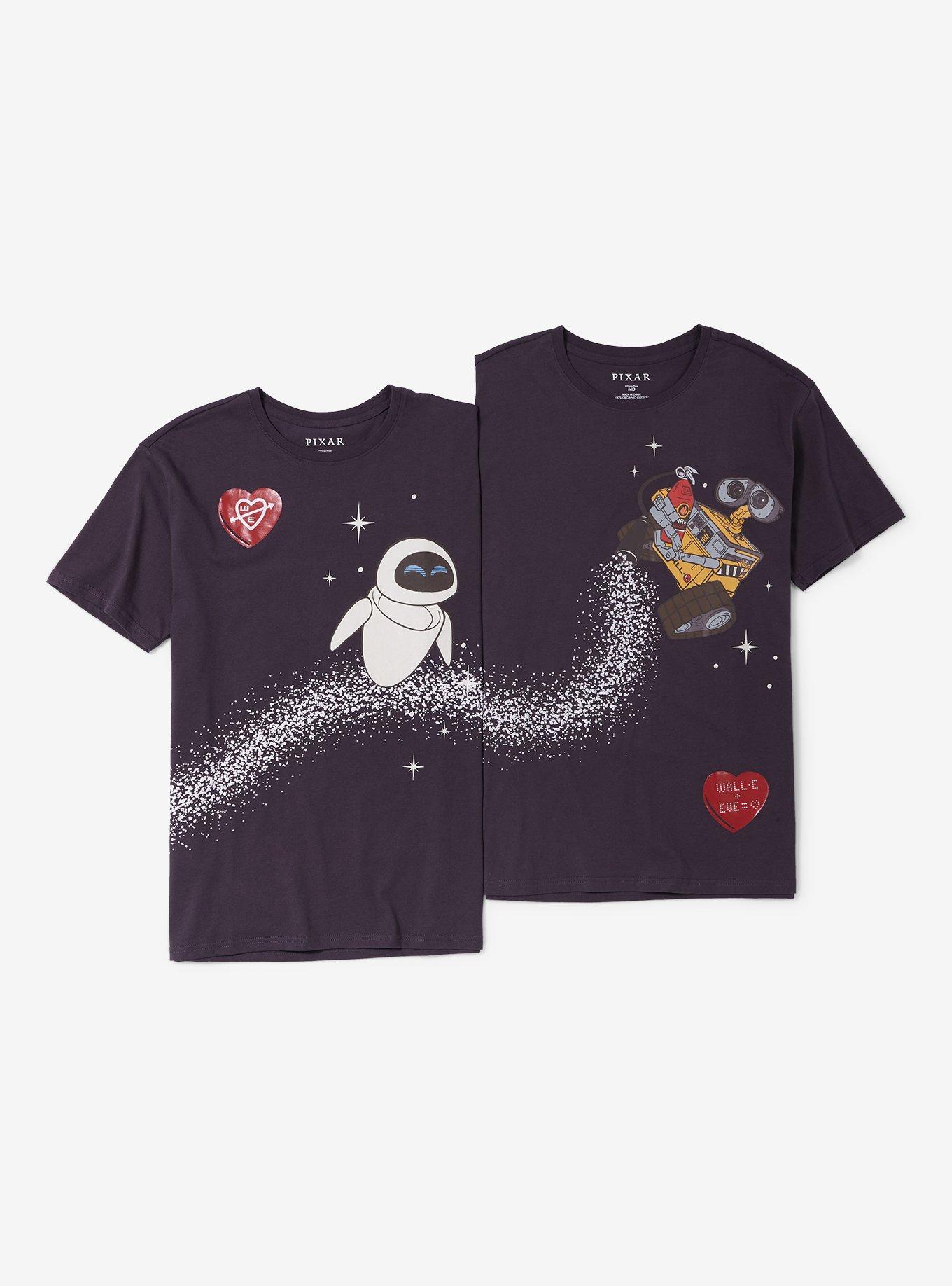 Disney Pixar WALL-E Heart T-Shirt - BoxLunch Exclusive, CHARCOAL  BLACK, alternate