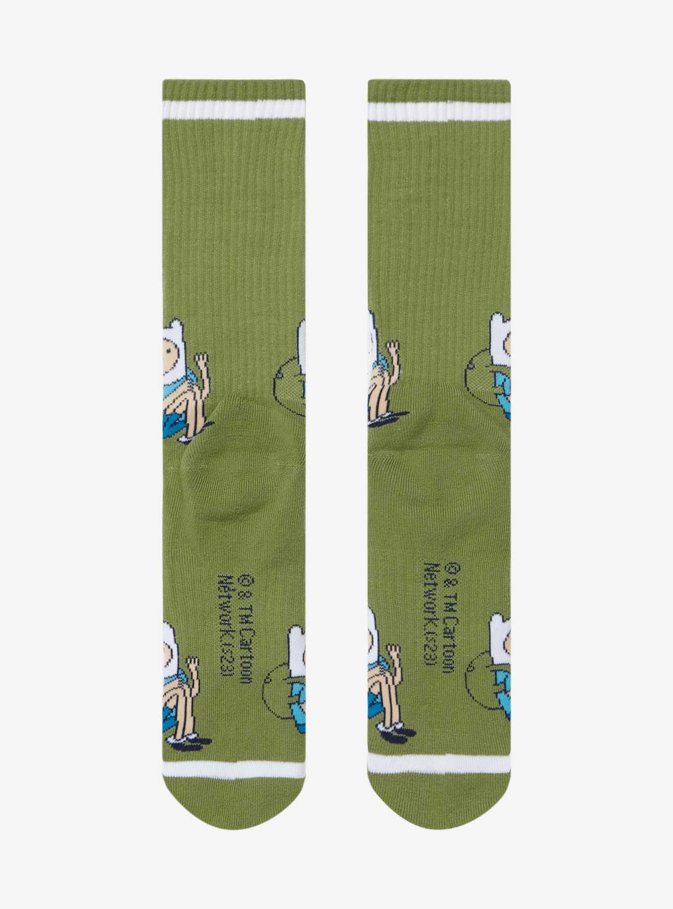 Adventure Time Finn Sitting Allover Print Crew Socks - BoxLunch Exclusive , , hi-res